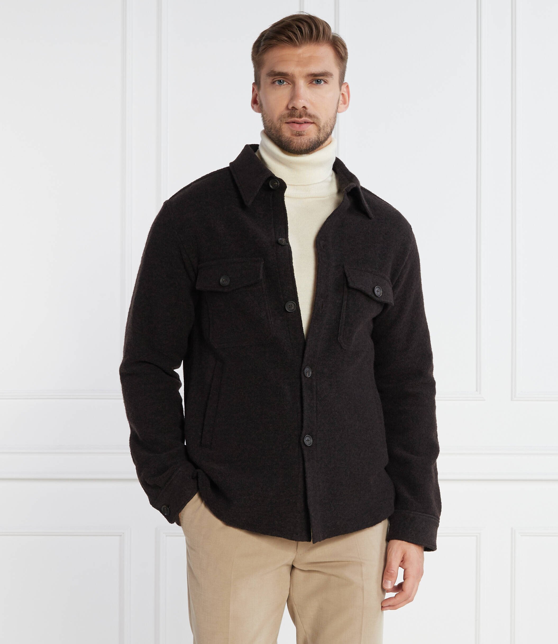 Oscar Jacobson Cămașă Maverick Jacket | regular fit cu adaos de lână