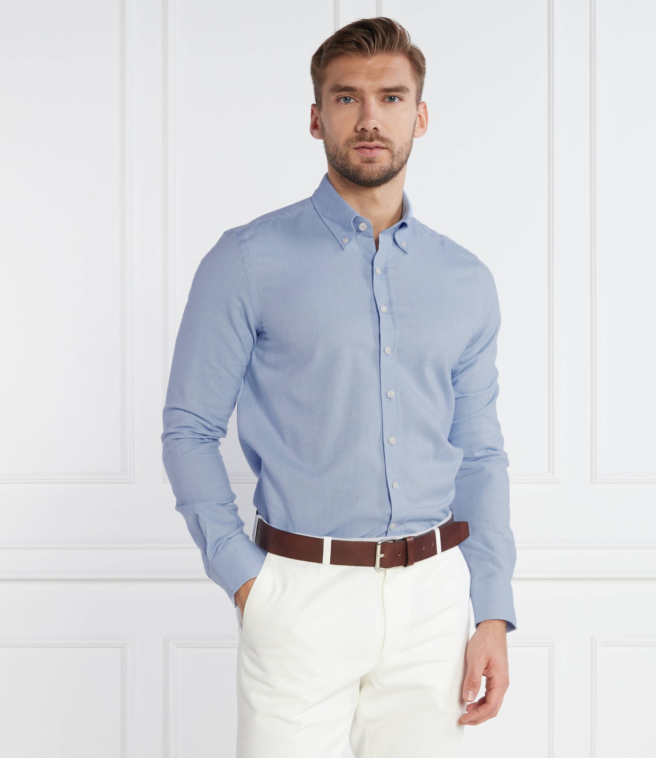 Oscar Jacobson Cămașă Short BD Brushed Flannel | Slim Fit