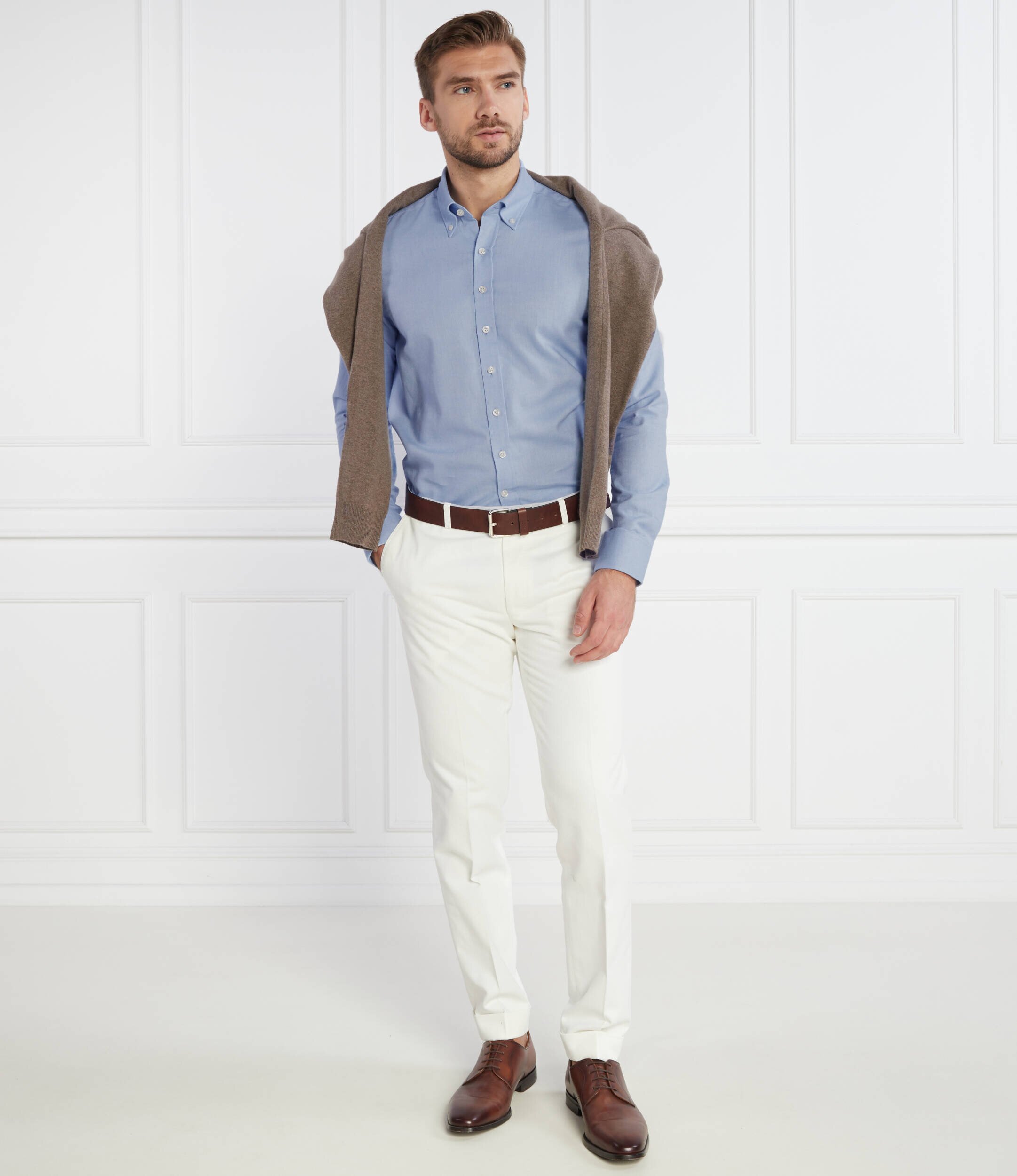 Oscar Jacobson Cămașă Short BD Brushed Flannel | Slim Fit