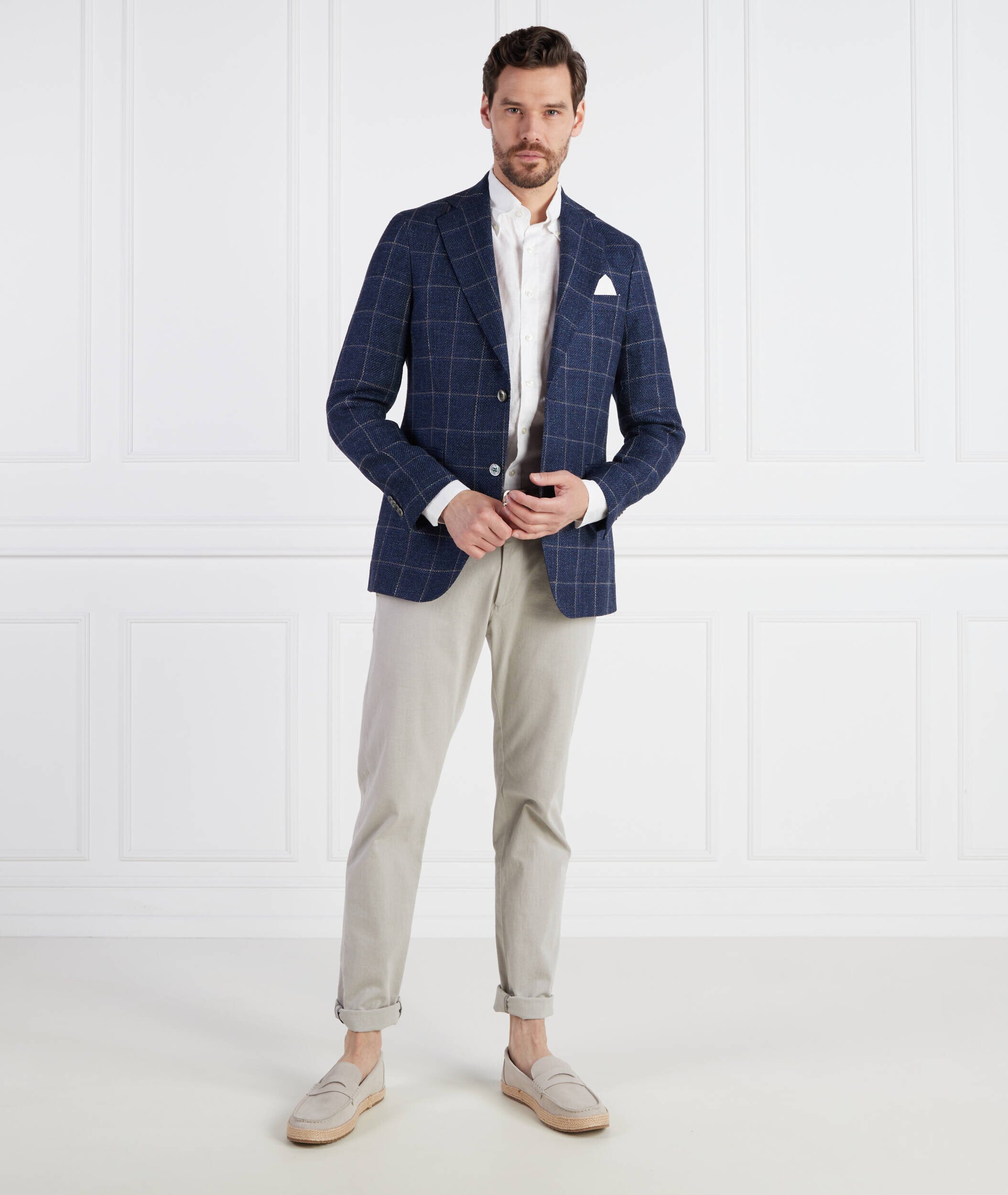 Oscar Jacobson De in sacou | Regular Fit cu adaos de mătase