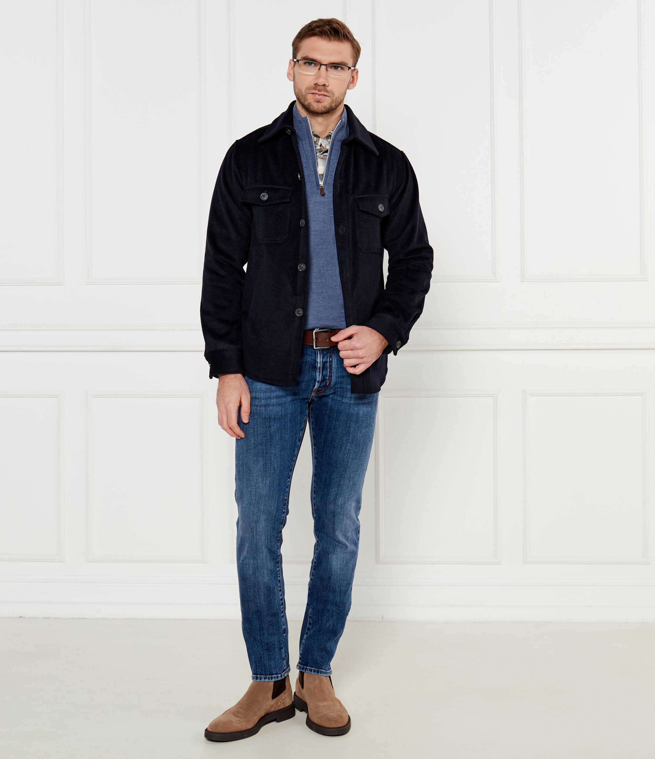 Oscar Jacobson De lână cămașă | Slim Fit cu adaos de cașmir
