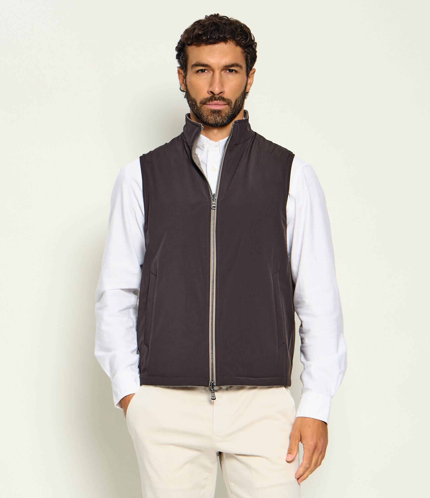 Oscar Jacobson De lână cu două fețe vestă | regular fit