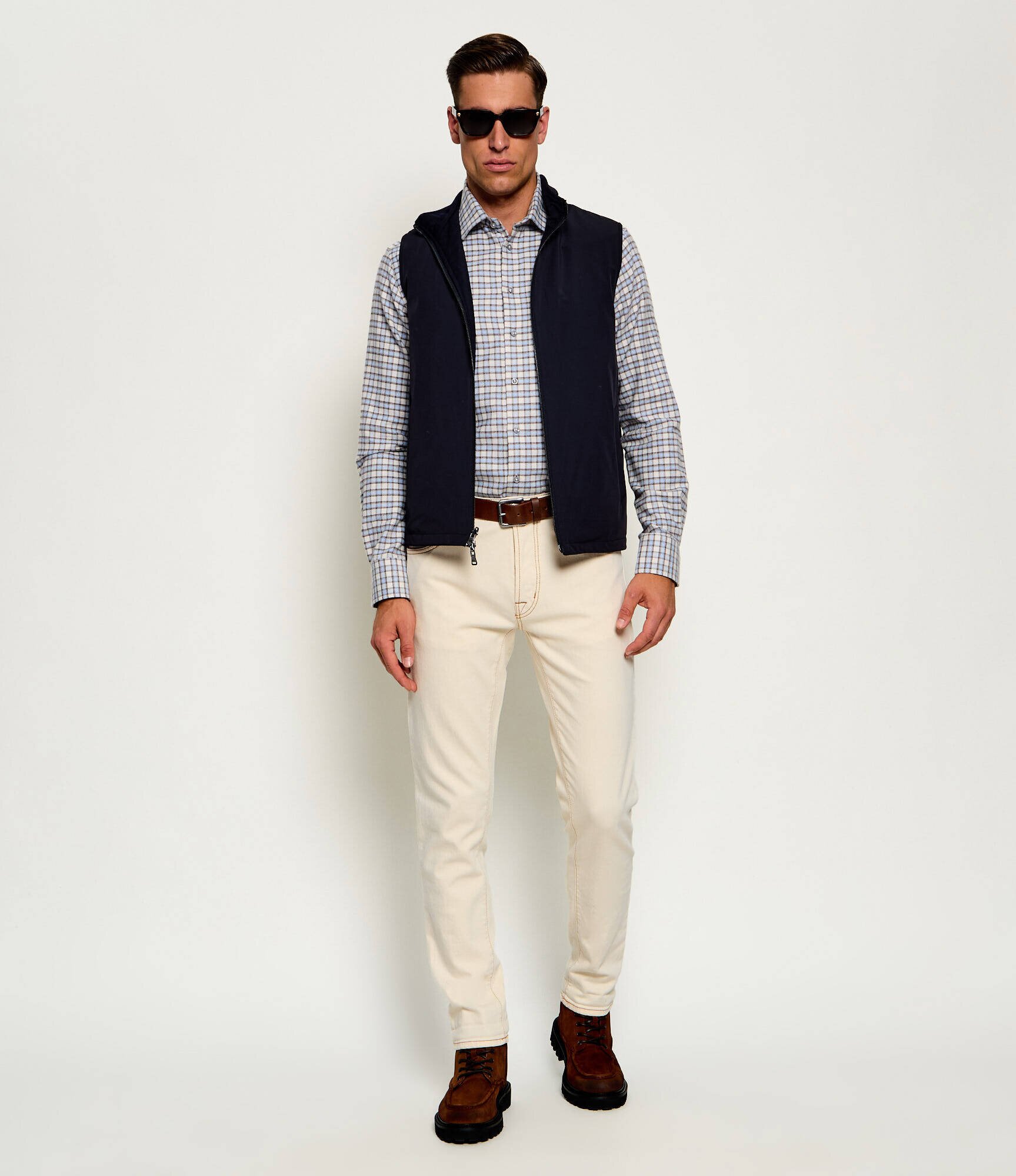 Oscar Jacobson De lână cu două fețe vestă | regular fit
