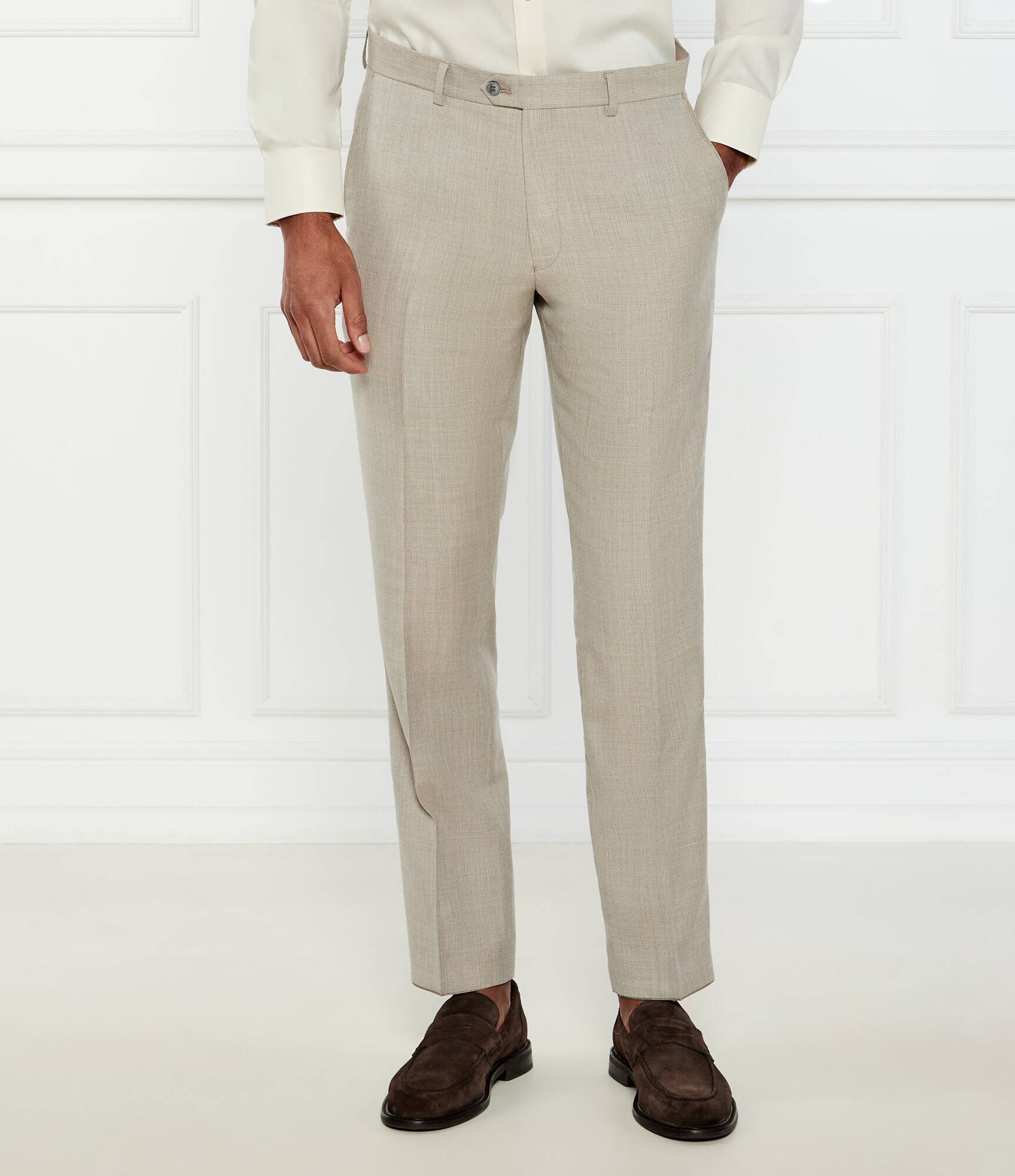Oscar Jacobson De lână pantaloni chino Dandy | Slim Fit