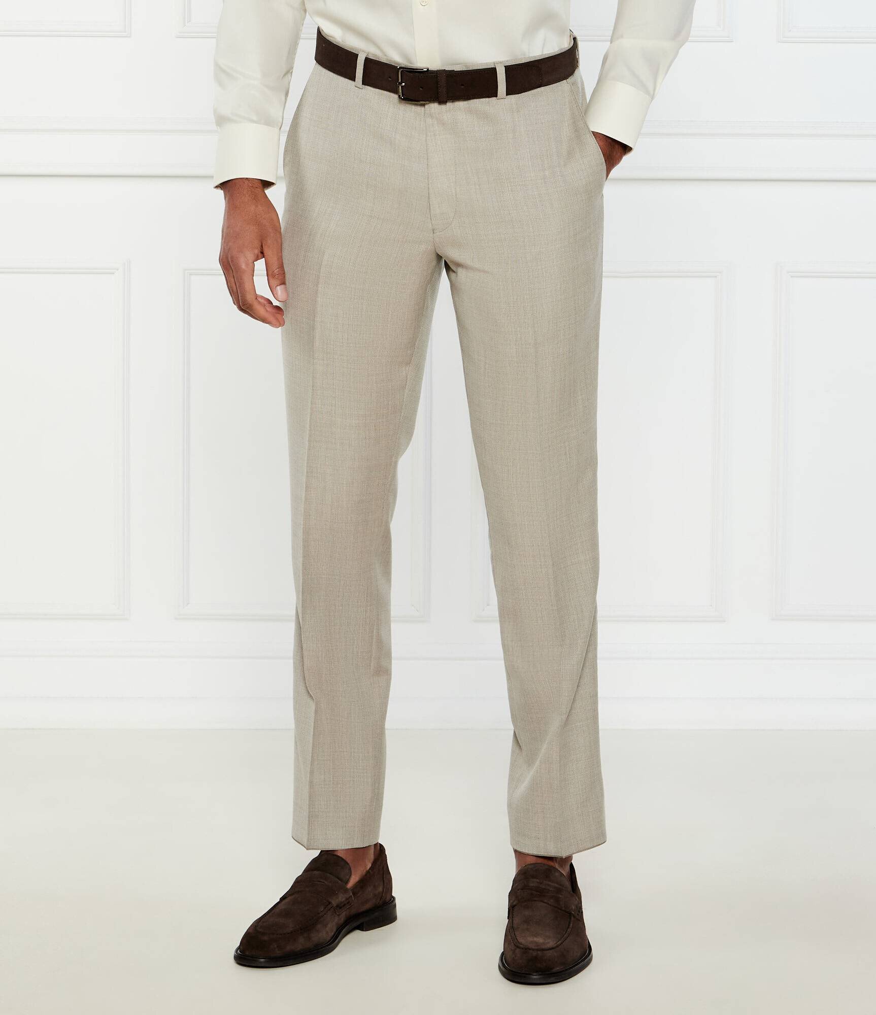 Oscar Jacobson De lână pantaloni chino Dandy | Slim Fit