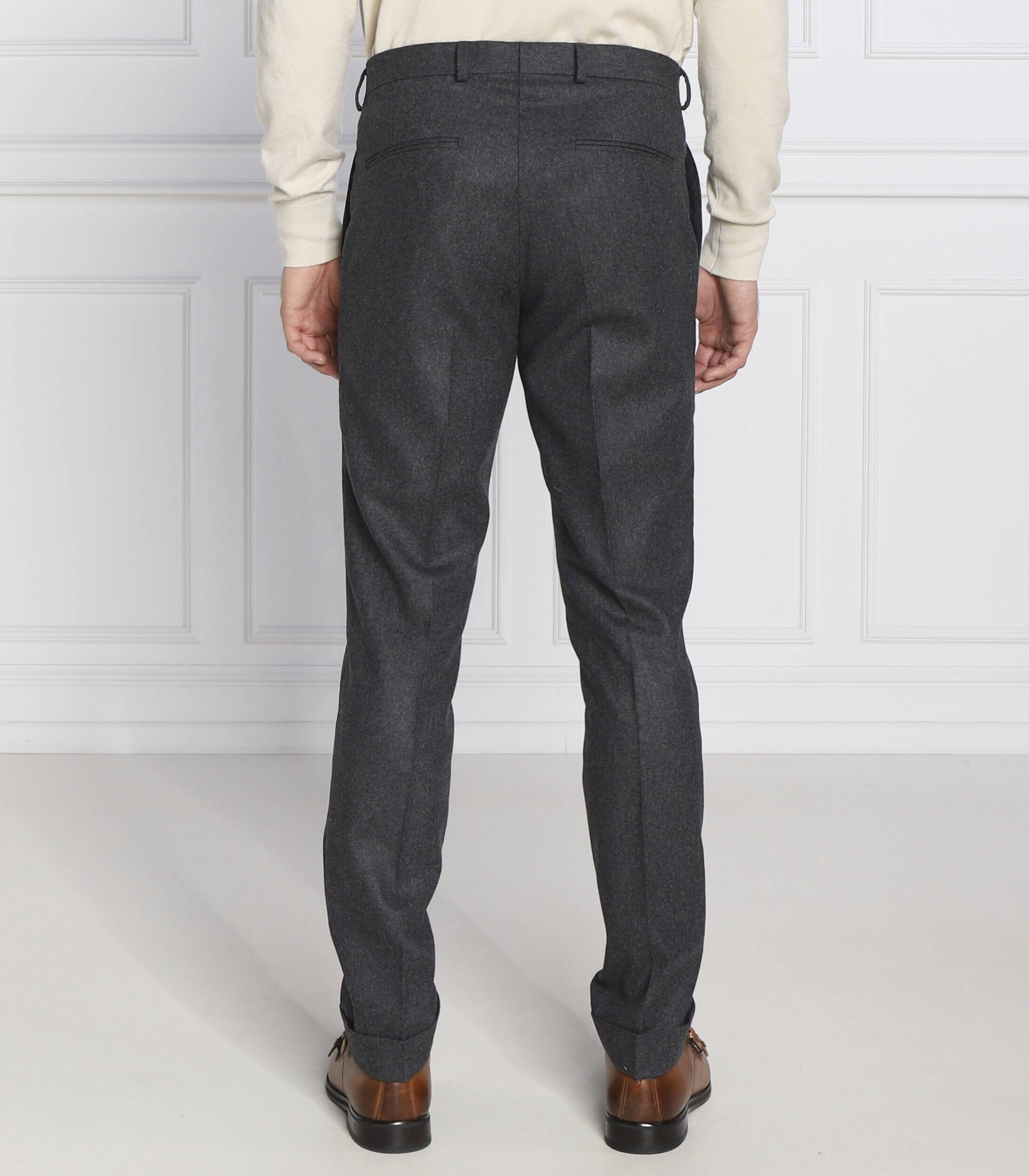 Oscar Jacobson de lână pantaloni denz turn up | regular fit