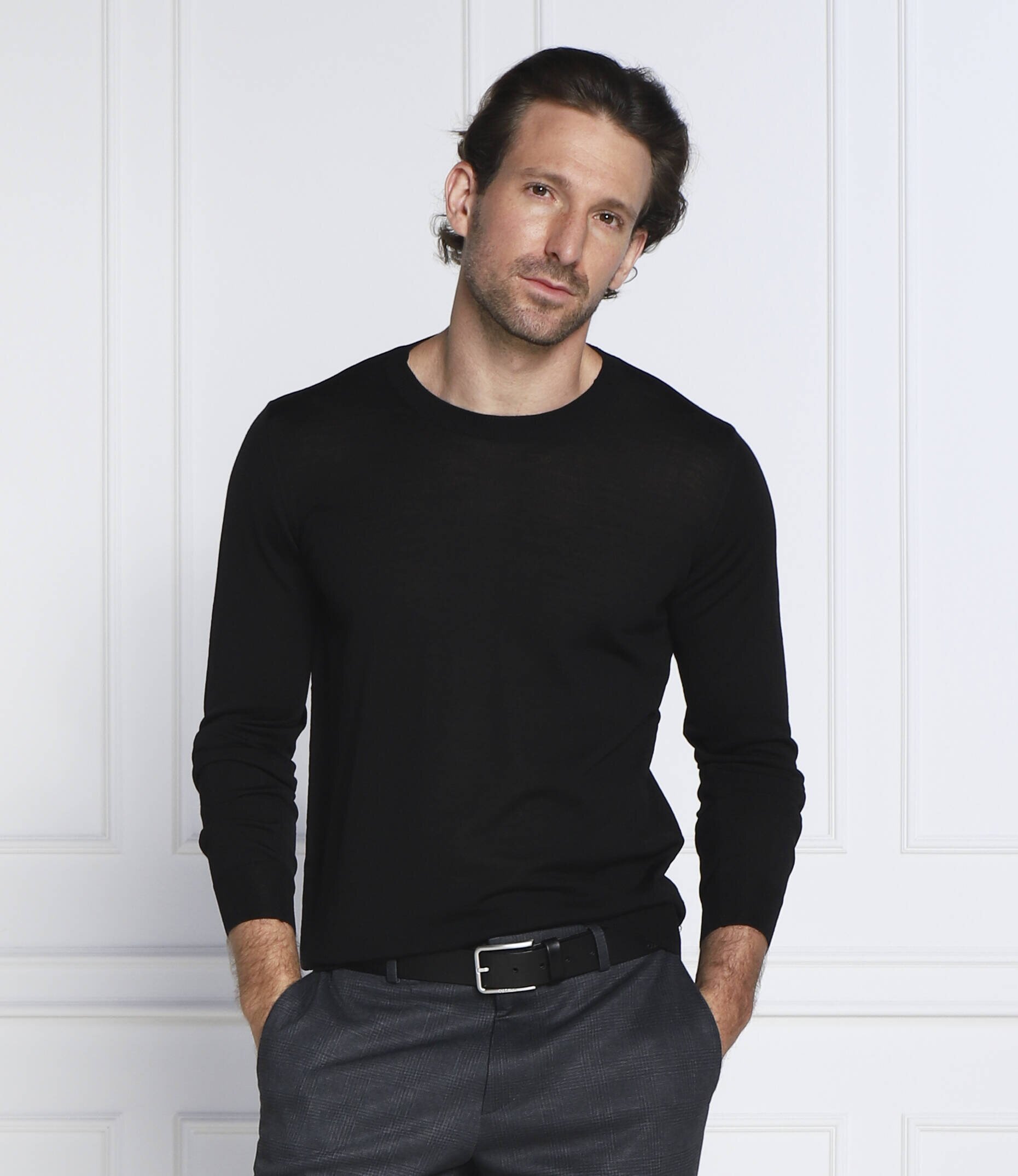 Oscar Jacobson de lână pulover custer | slim fit