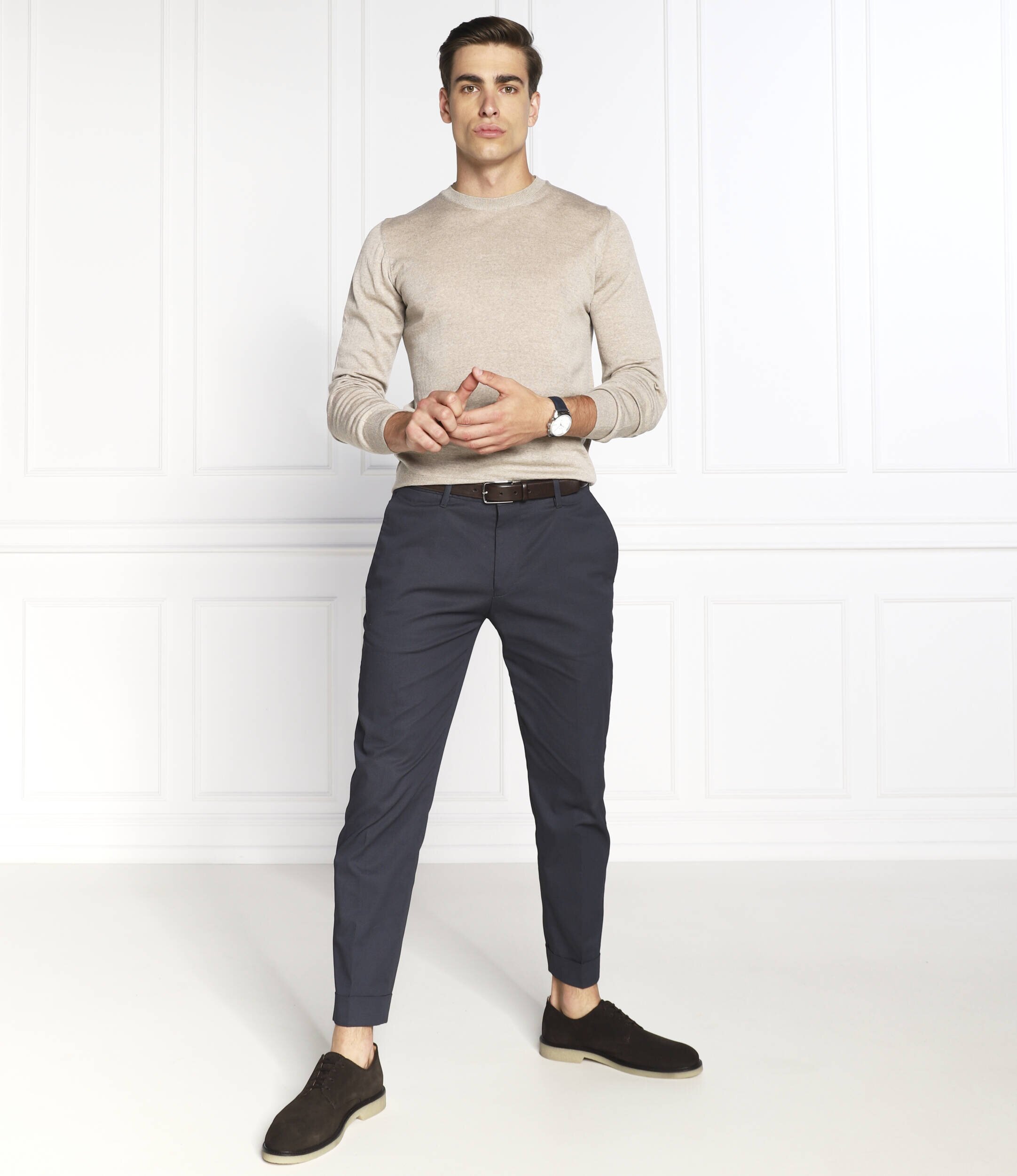 Oscar Jacobson de lână pulover custer | slim fit