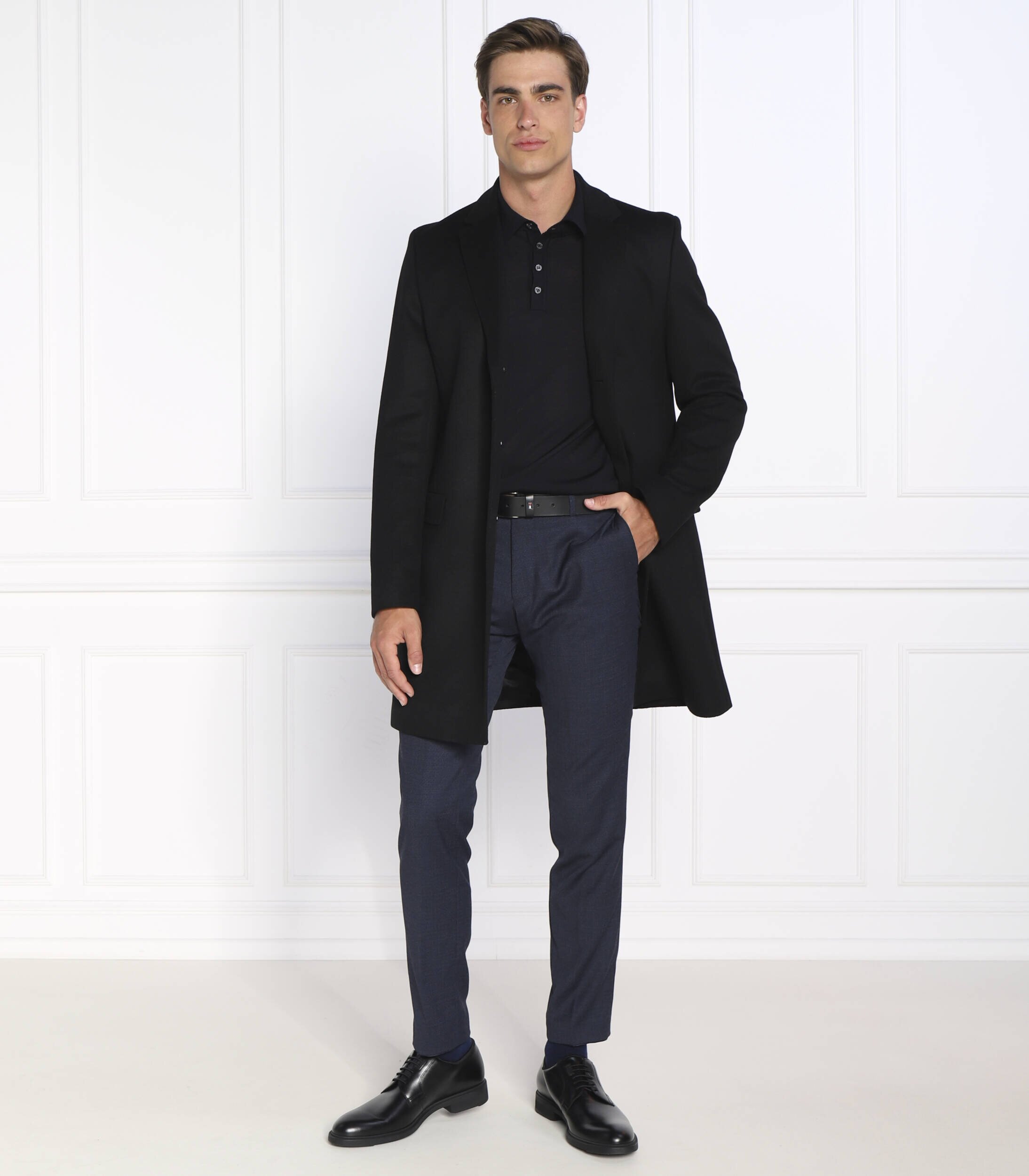 Oscar Jacobson de lână pulover ruben poloshirt l-s | slim fit