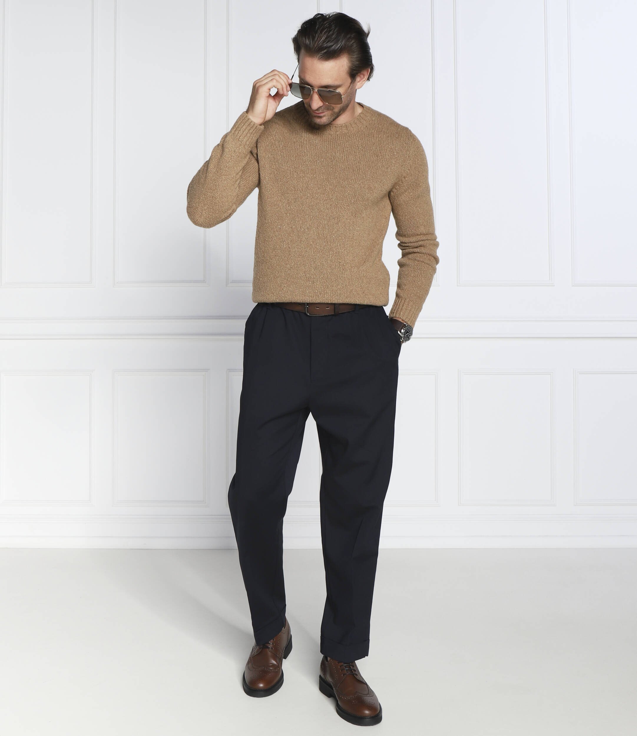 Oscar Jacobson de lână pulover valter | regular fit