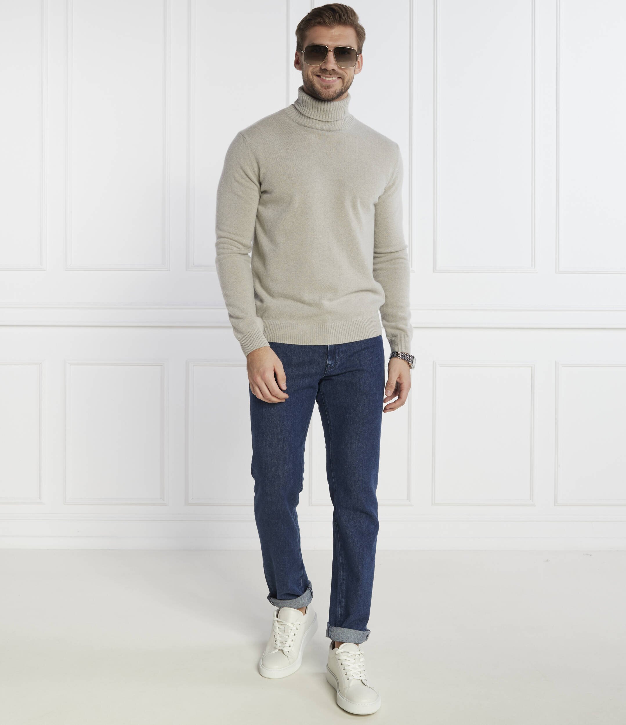 Oscar Jacobson Maletă Salim Rollneck | regular fit cu adaos de lână și cașmir
