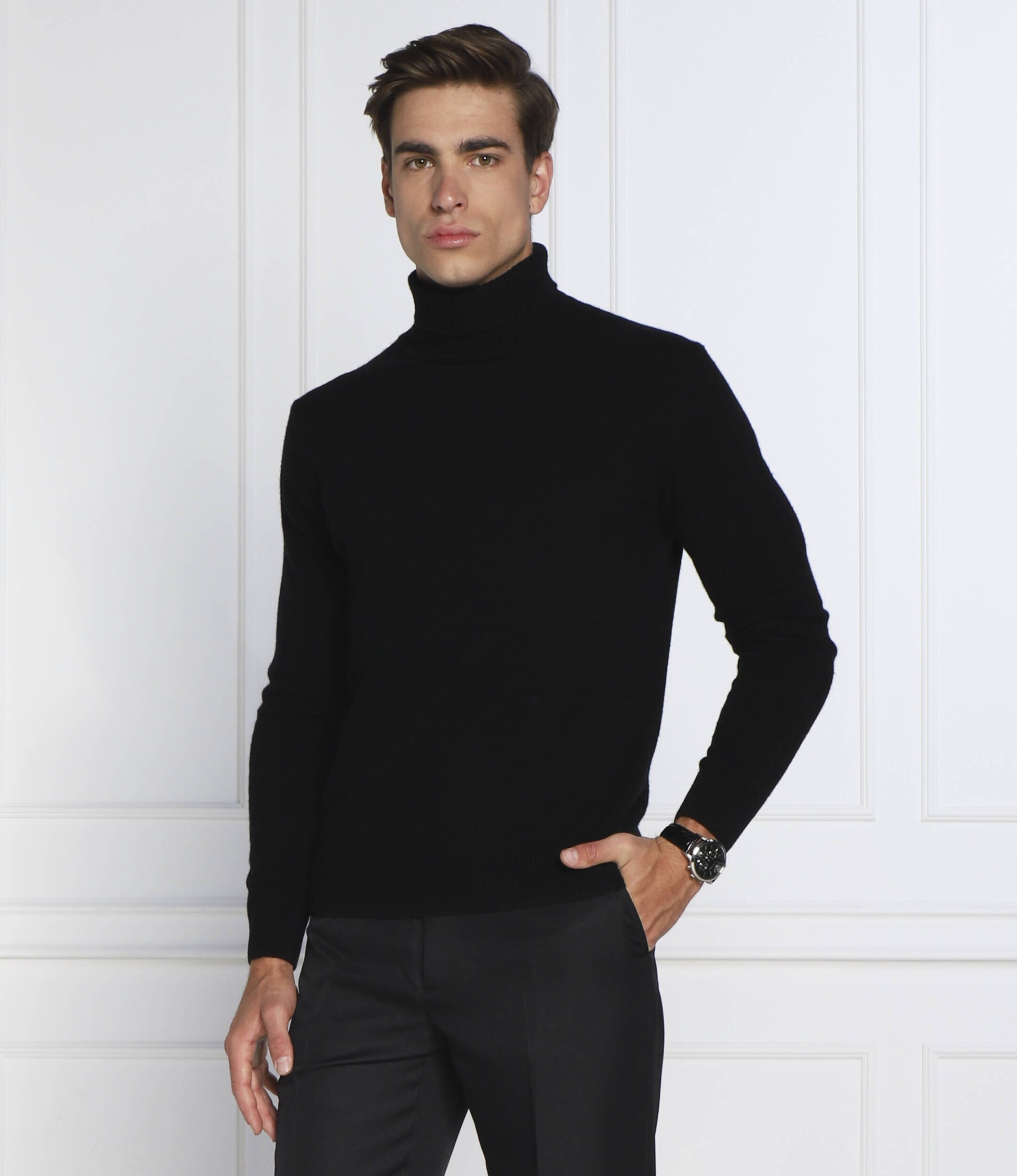 Oscar Jacobson Maletă Salim Rollneck | Regular Fit cu adaos de lână și cașmir
