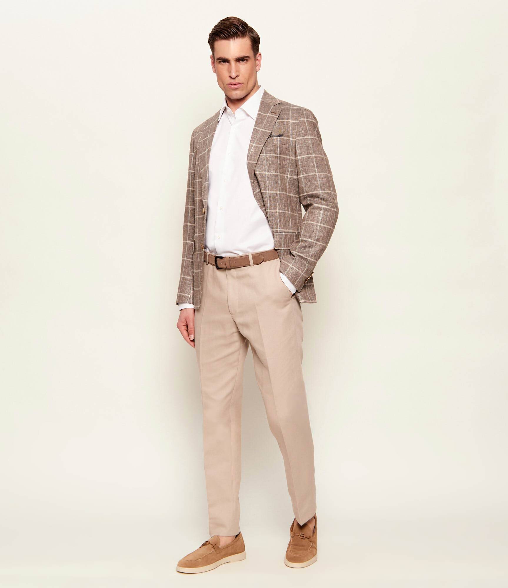 Oscar Jacobson Pantaloni Dandy | Slim Fit | cu adaos de in
