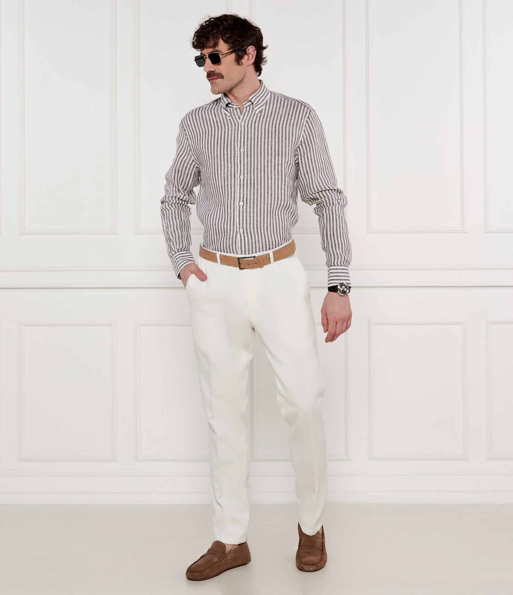 Oscar Jacobson Pantaloni Dandy | Slim Fit | cu adaos de in