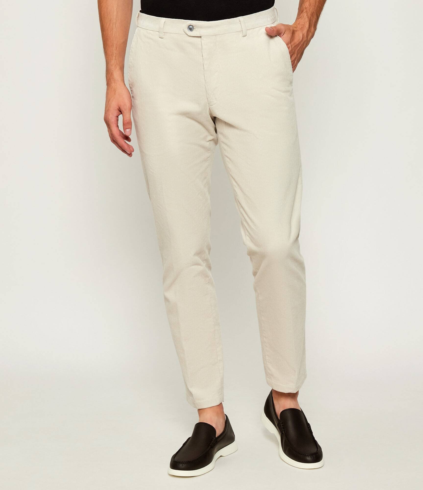 Oscar Jacobson Pantaloni Denz | Slim Fit | catifea reiată