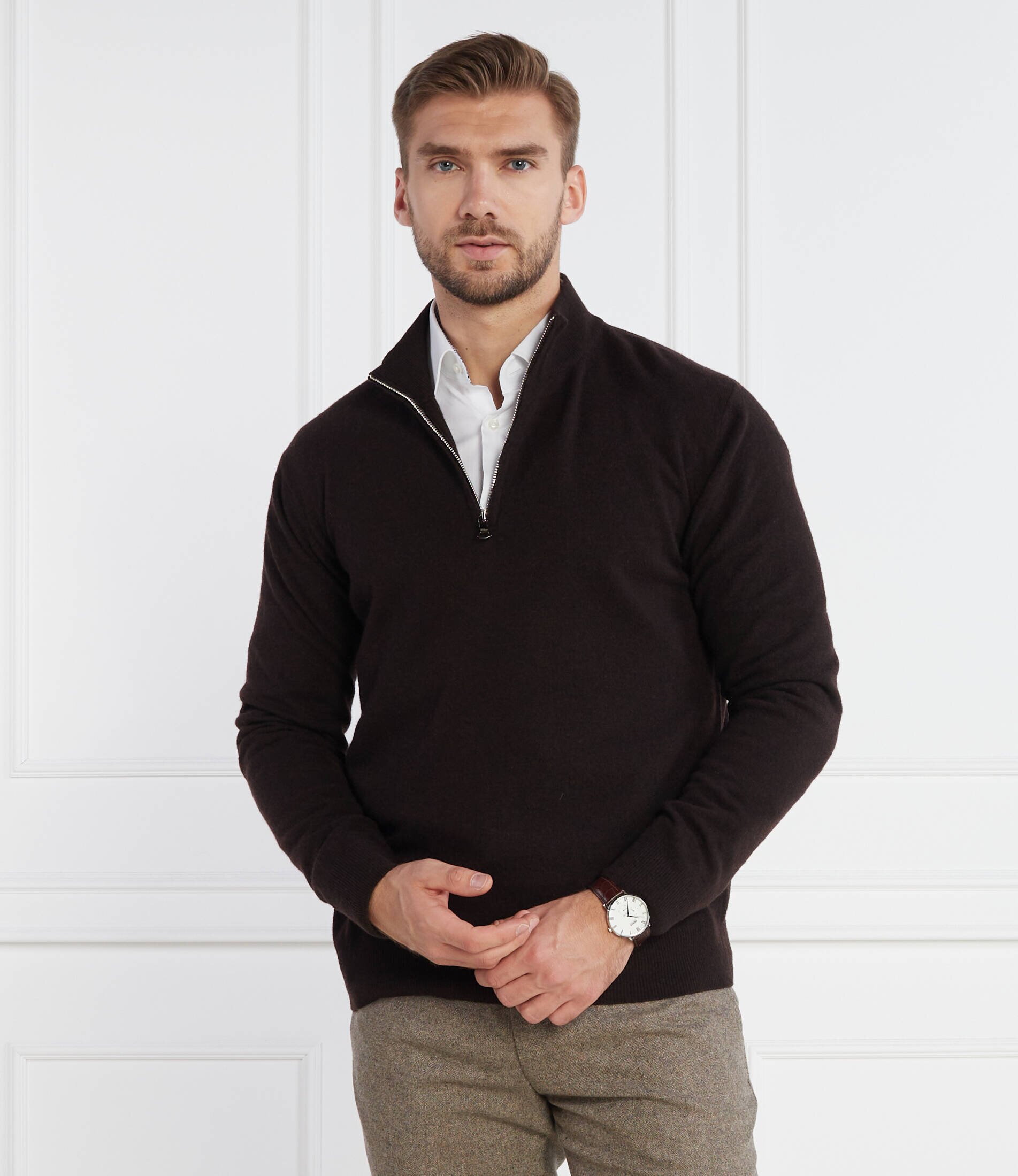 Oscar Jacobson Pulover patton | regular fit cu adaos de lână și cașmir
