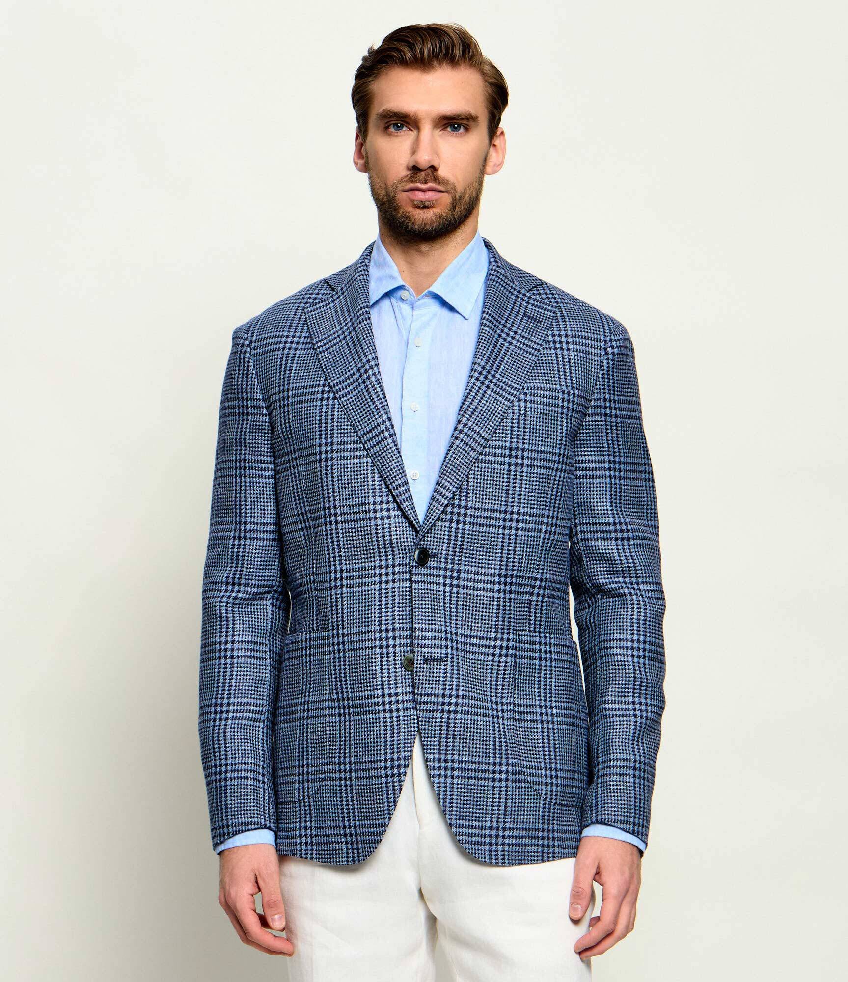 Oscar Jacobson Sacou Ferry Patch | Slim Fit cu adaos de lână