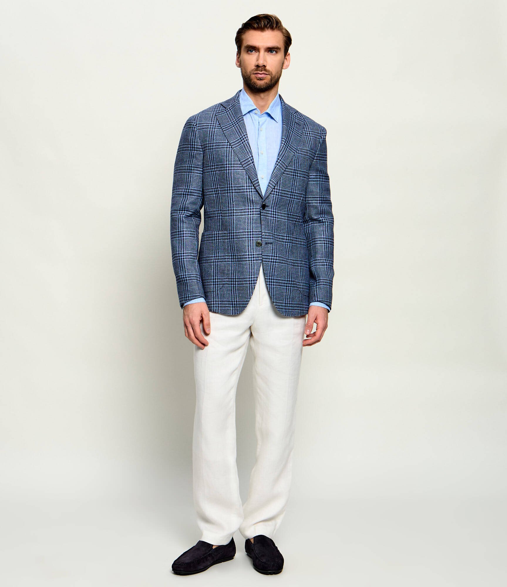 Oscar Jacobson Sacou Ferry Patch | Slim Fit cu adaos de lână