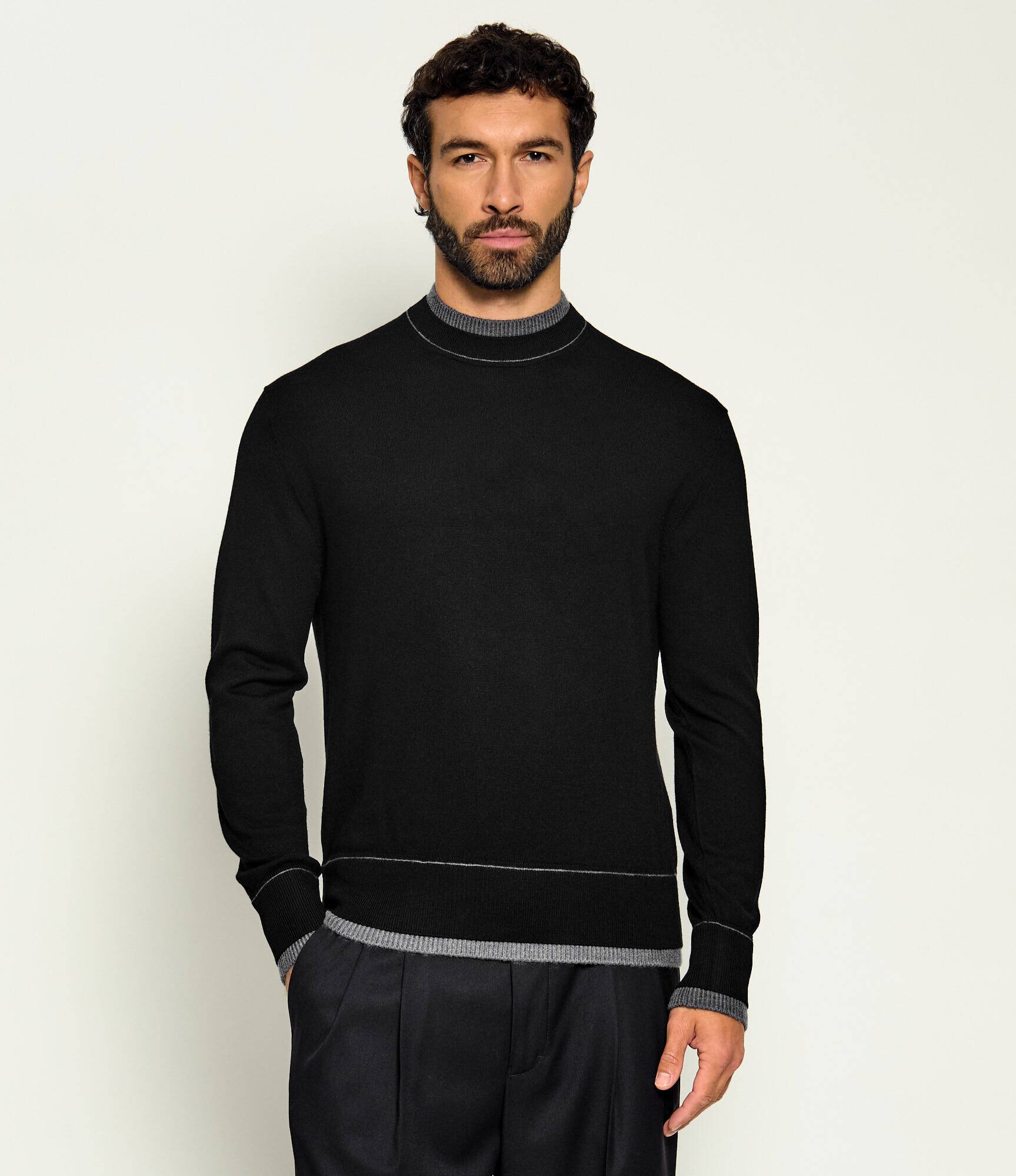 PAOLO PECORA De lână guler înalt | Slim Fit