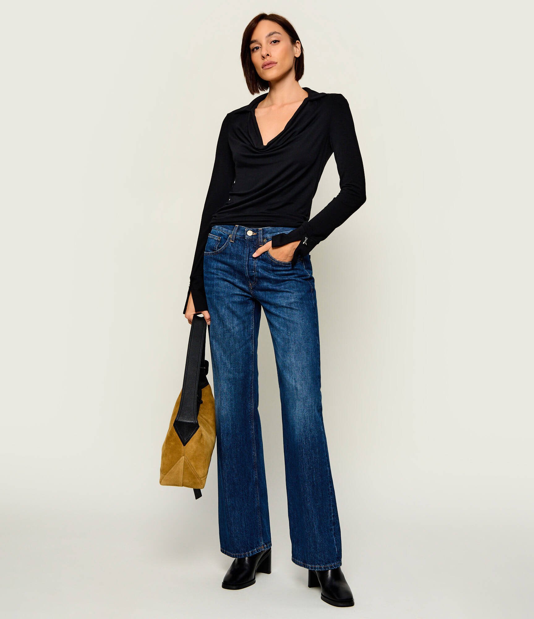 Patrizia Pepe Bluză | Slim Fit cu adaos de lână