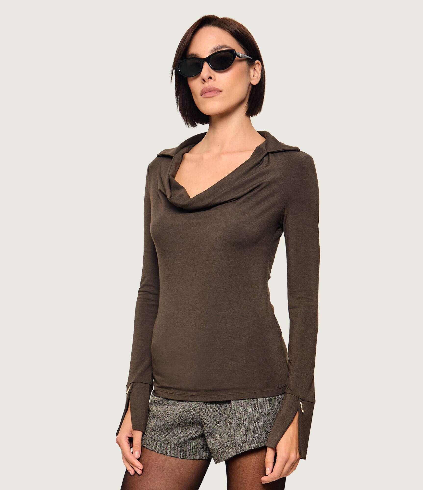 Patrizia Pepe Bluză | Slim Fit cu adaos de lână