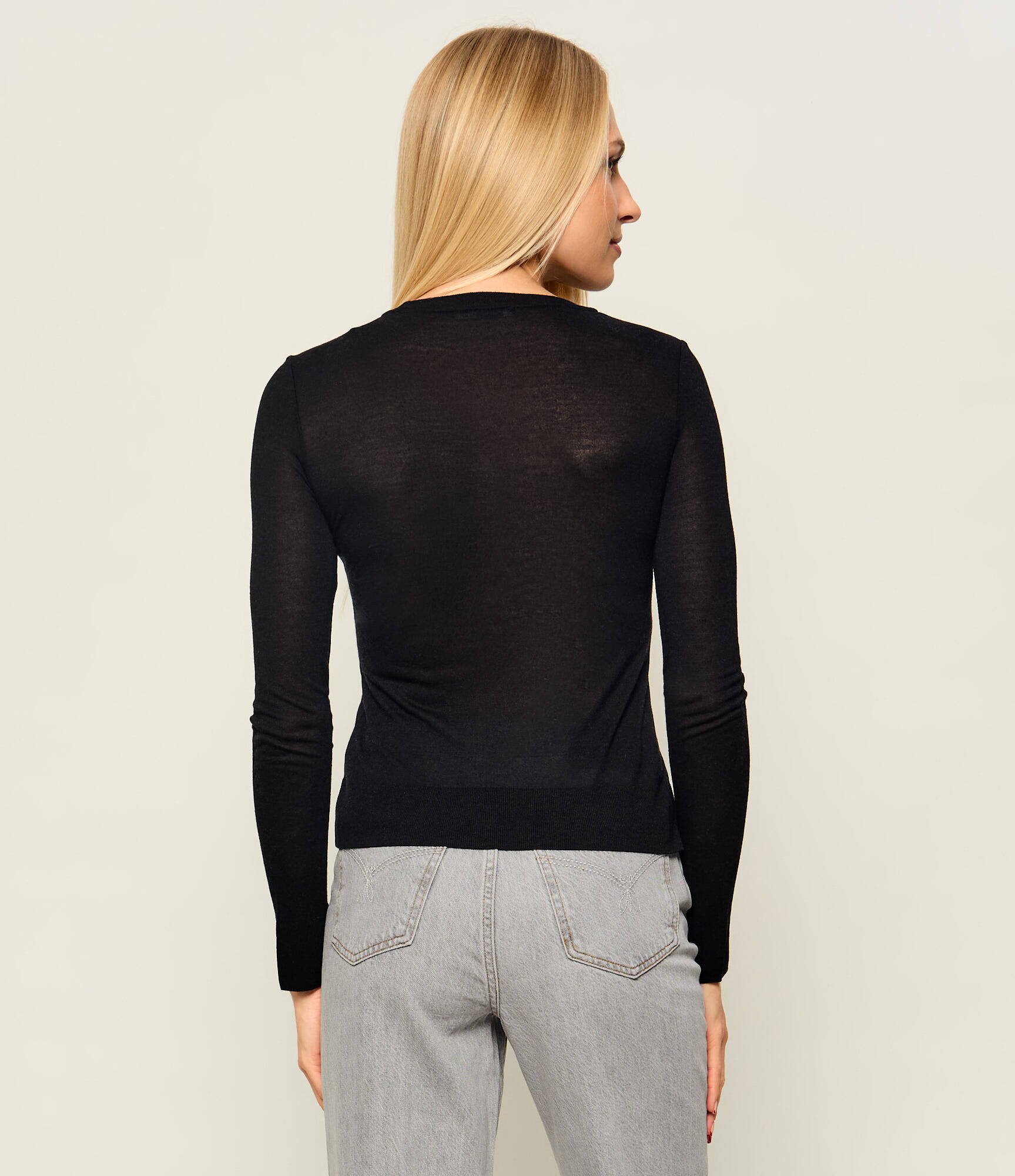 Patrizia Pepe Bluză | Slim Fit | cu adaos de mătase și cașmir