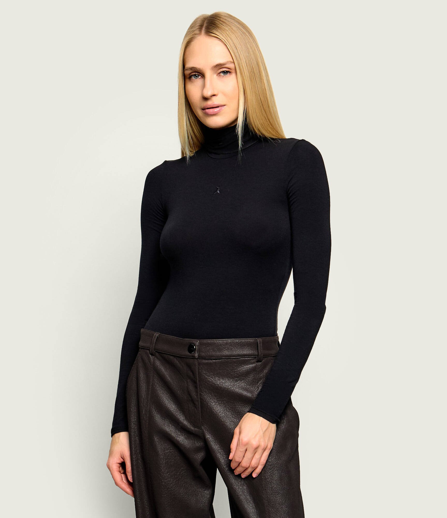 Patrizia Pepe Body | Slim Fit cu adaos de lână