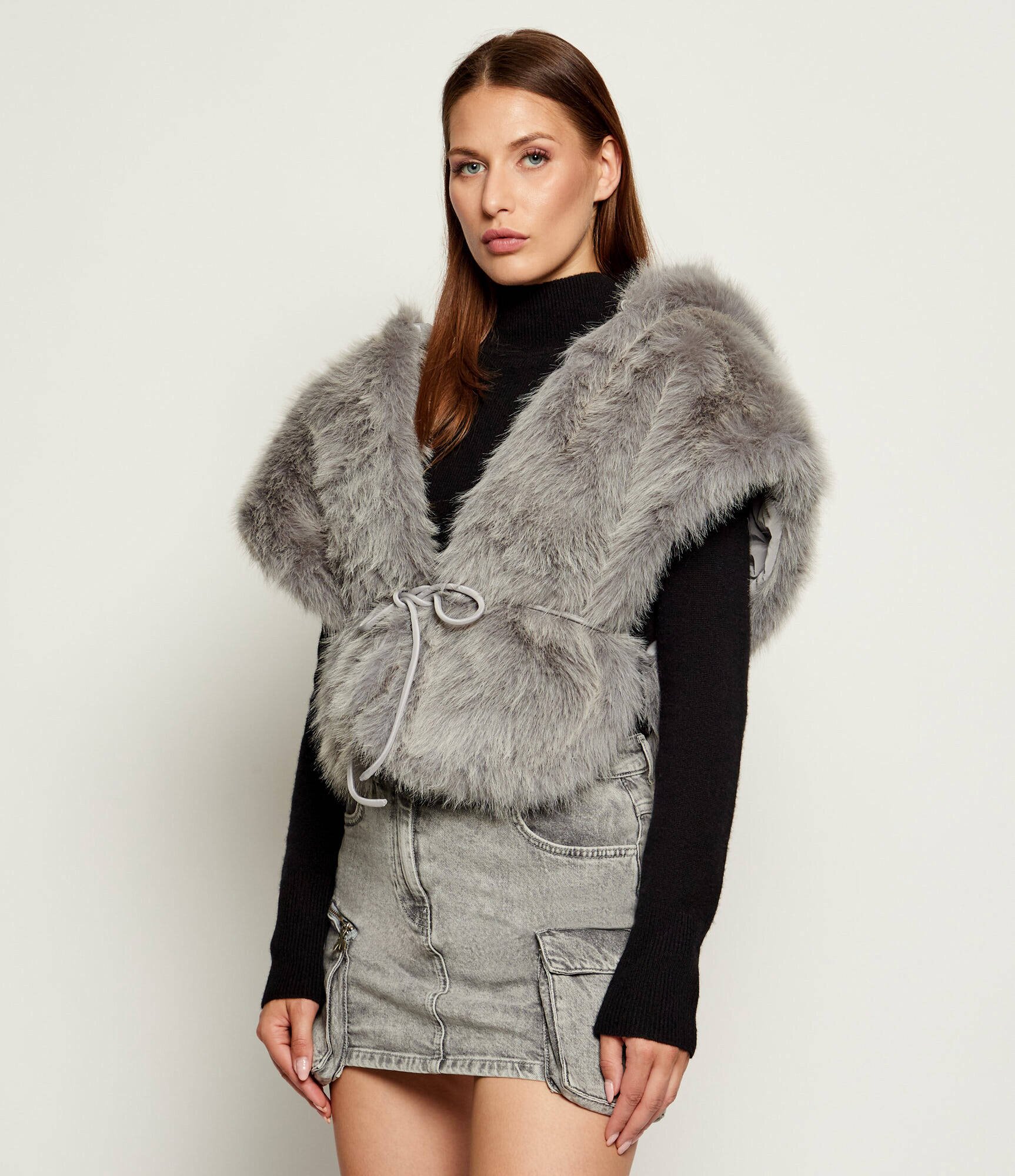 Patrizia Pepe Cu două fețe poncho | Loose fit