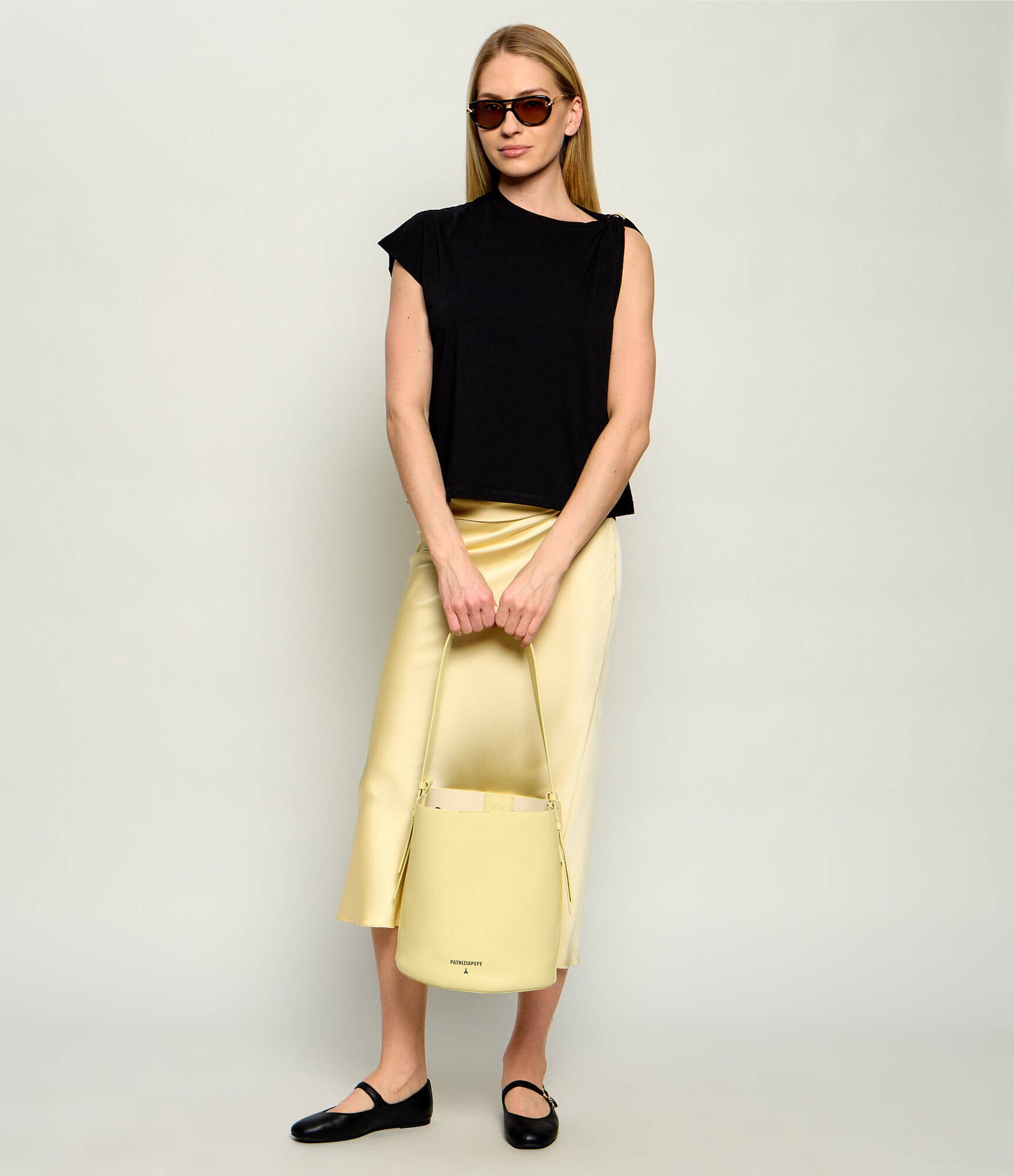 Patrizia Pepe De piele geantă tip sac + borsetă