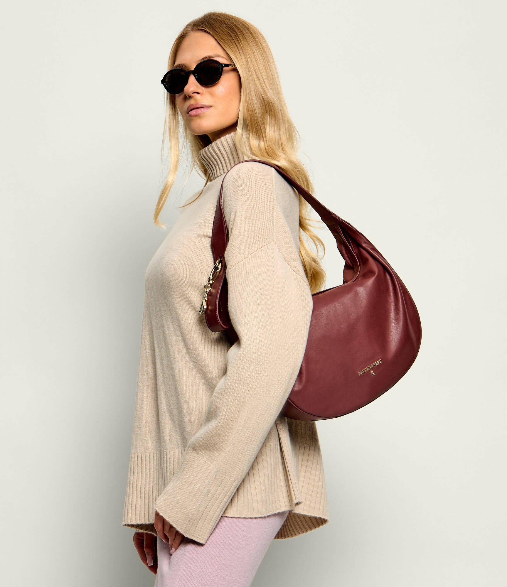 Patrizia Pepe De piele hobo New Moon