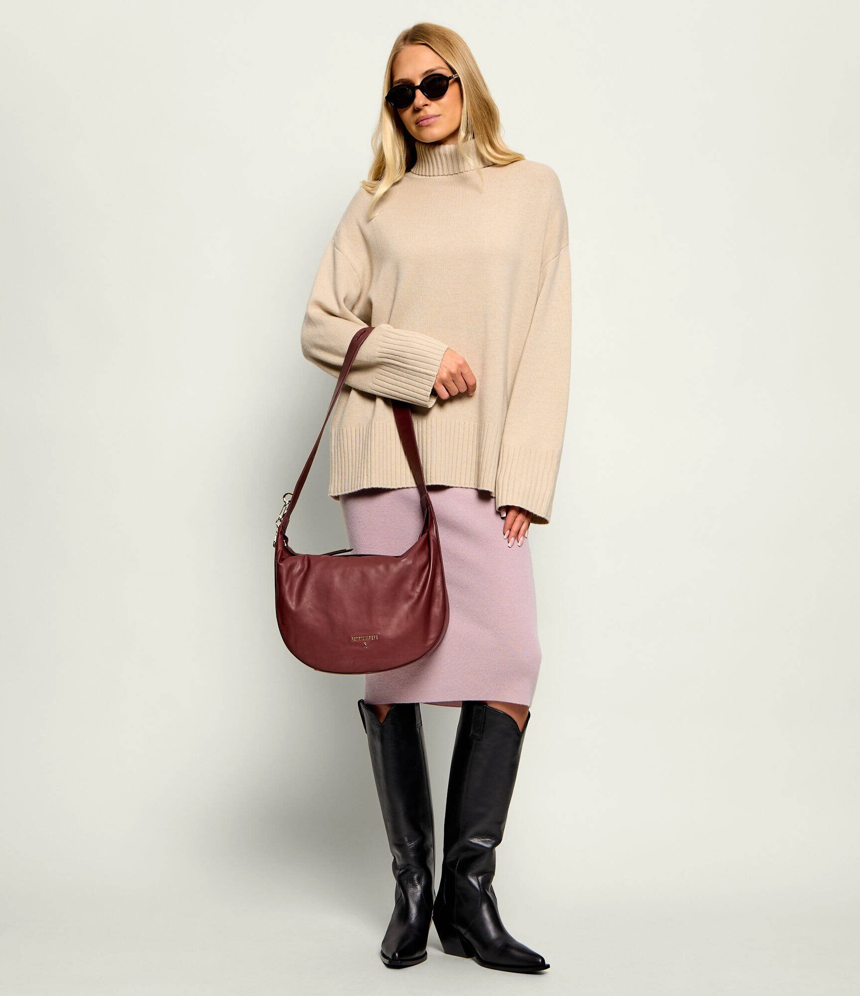 Patrizia Pepe De piele hobo New Moon