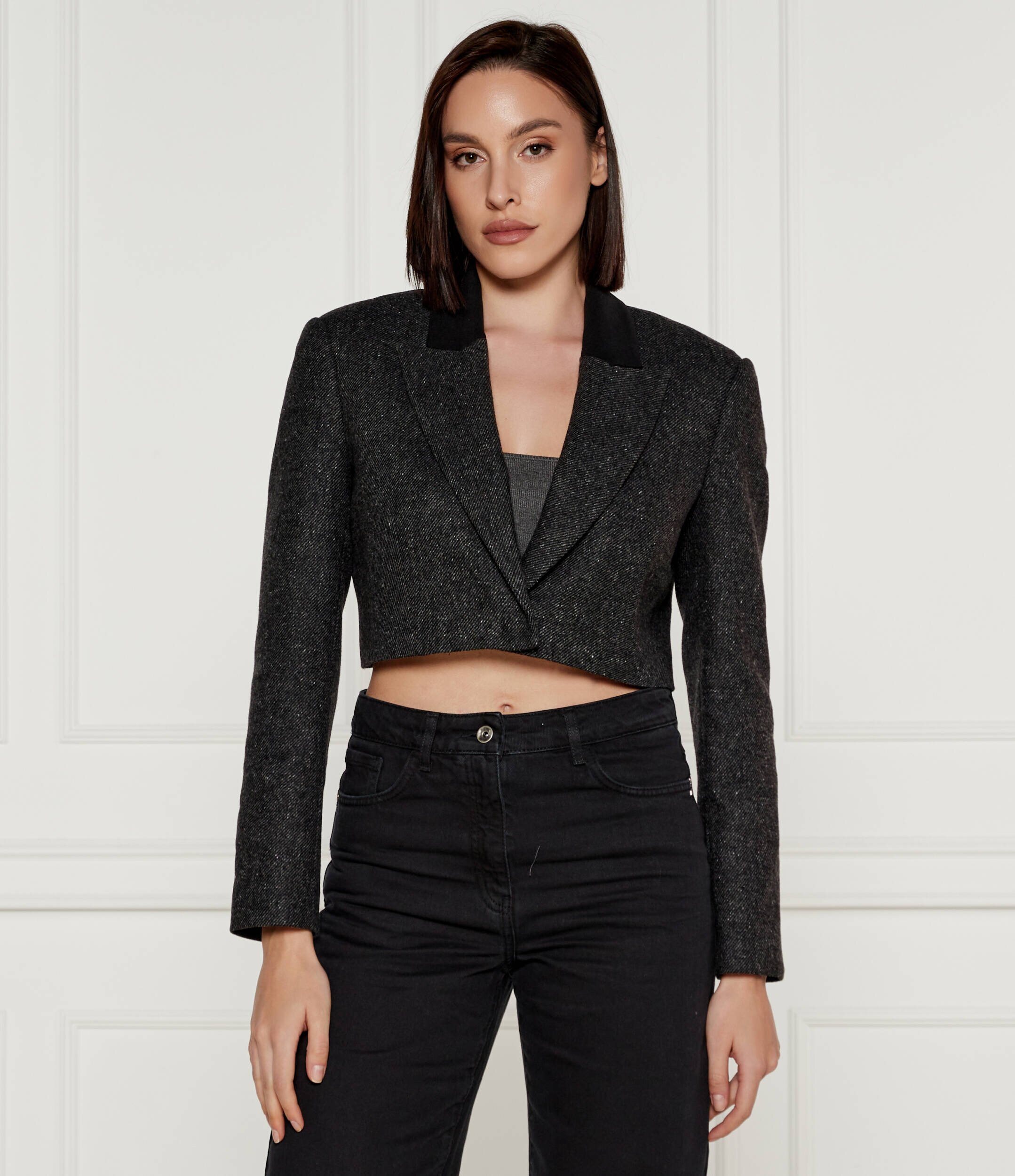Patrizia Pepe Jachetă | Cropped Fit cu adaos de lână