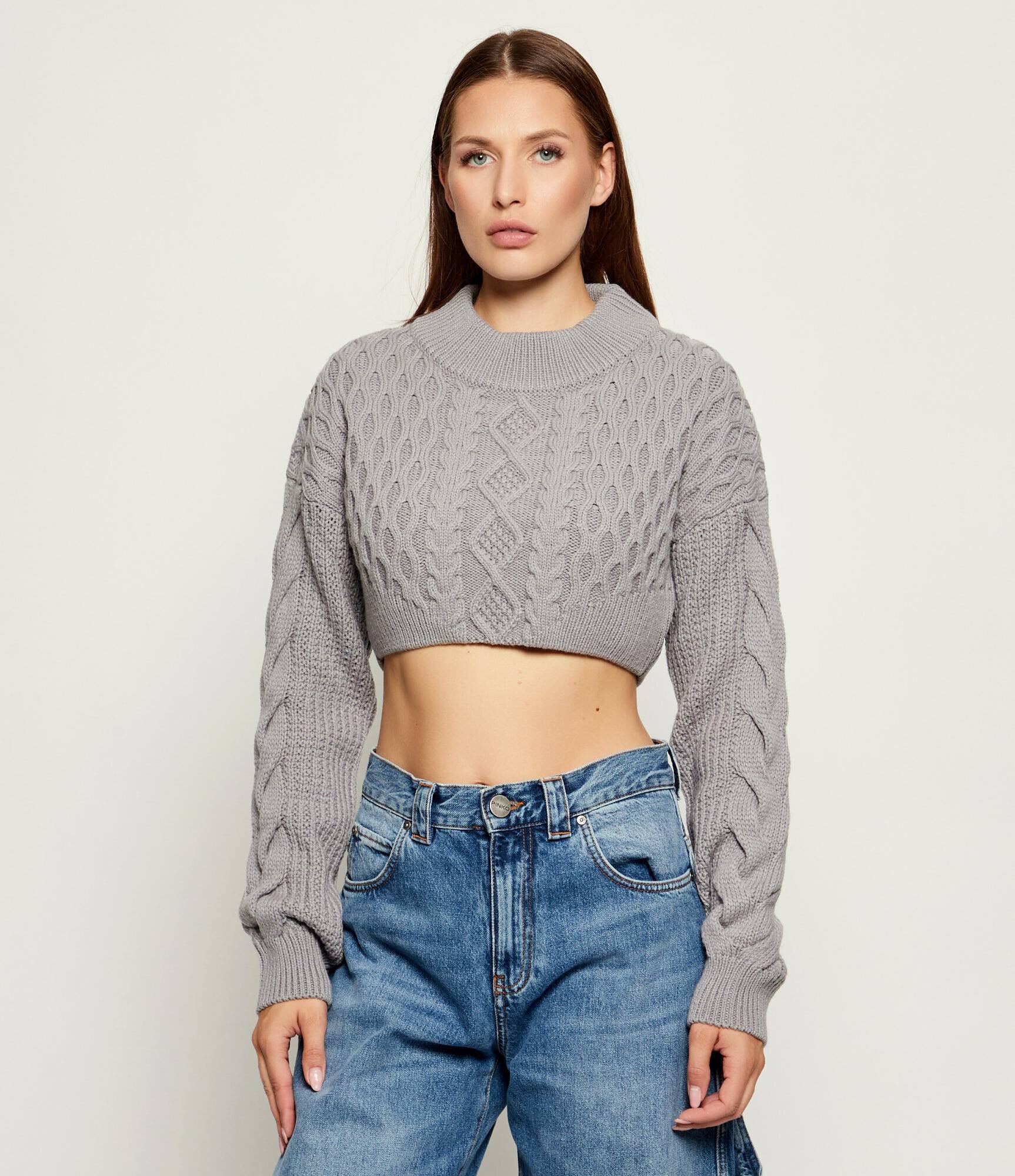 Patrizia Pepe Pulover | Cropped Fit cu adaos de lână
