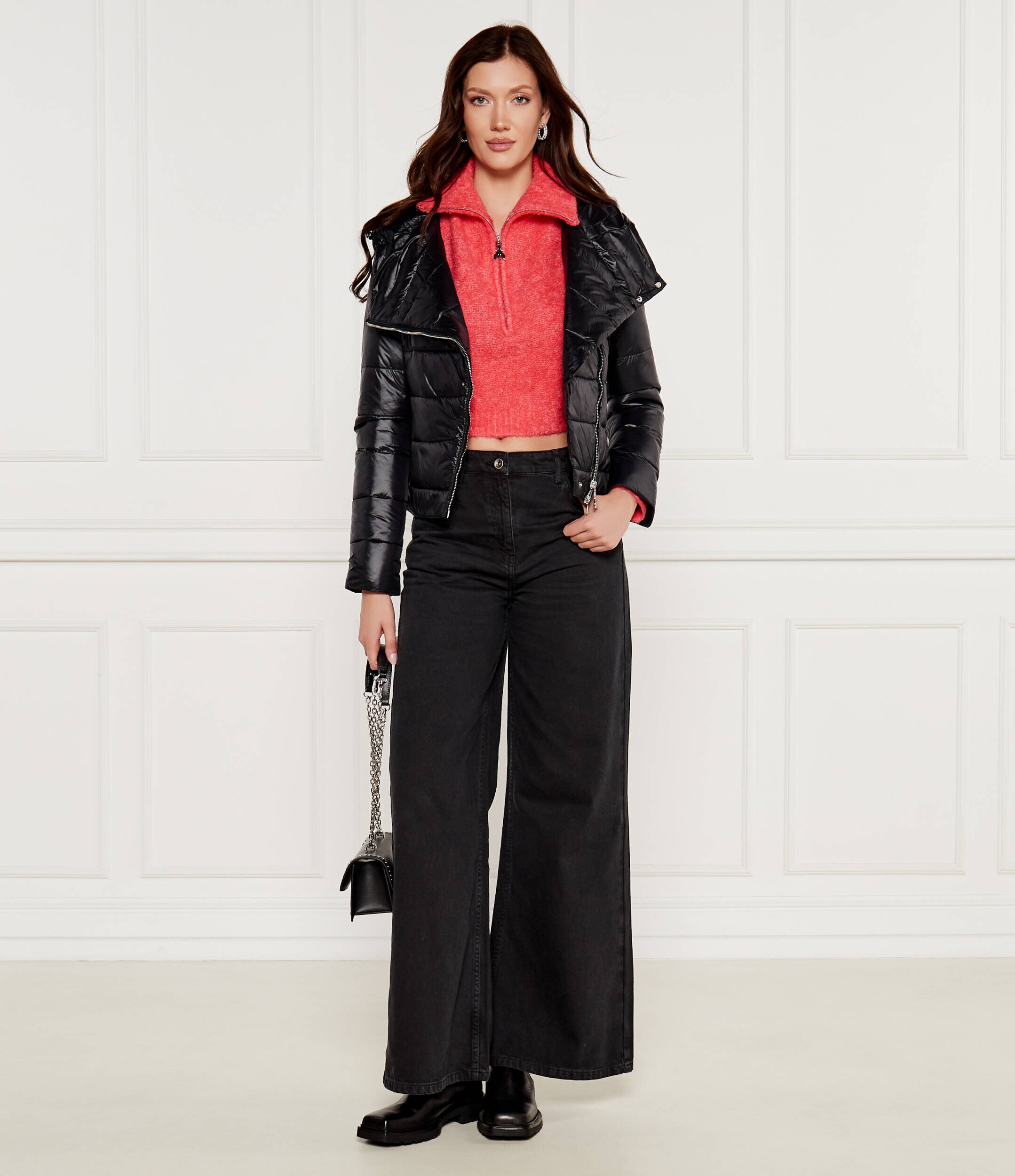 Patrizia Pepe Pulover | Cropped Fit cu adaos de lână