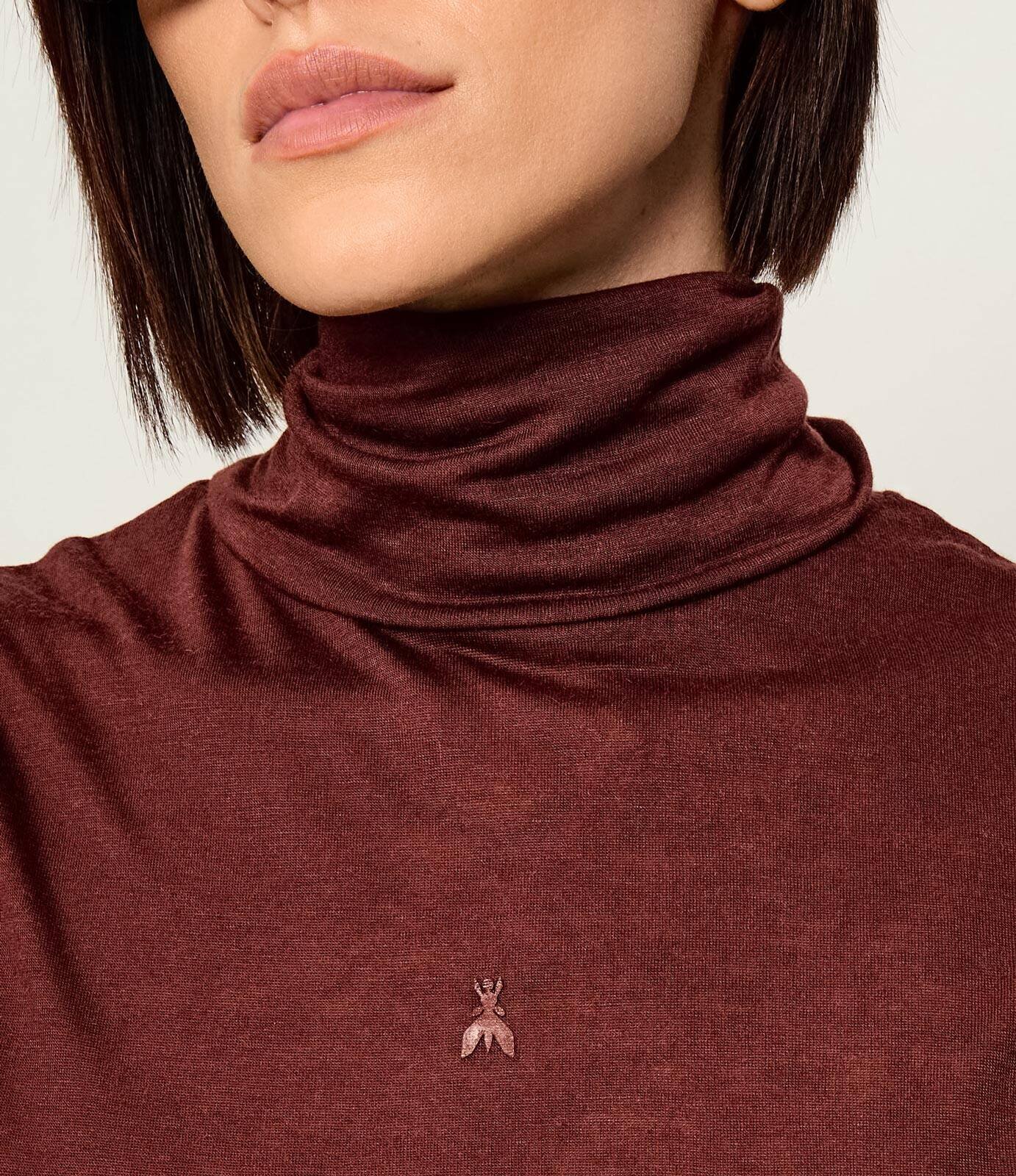 Patrizia Pepe Top | Slim Fit | cu adaos de mătase și cașmir