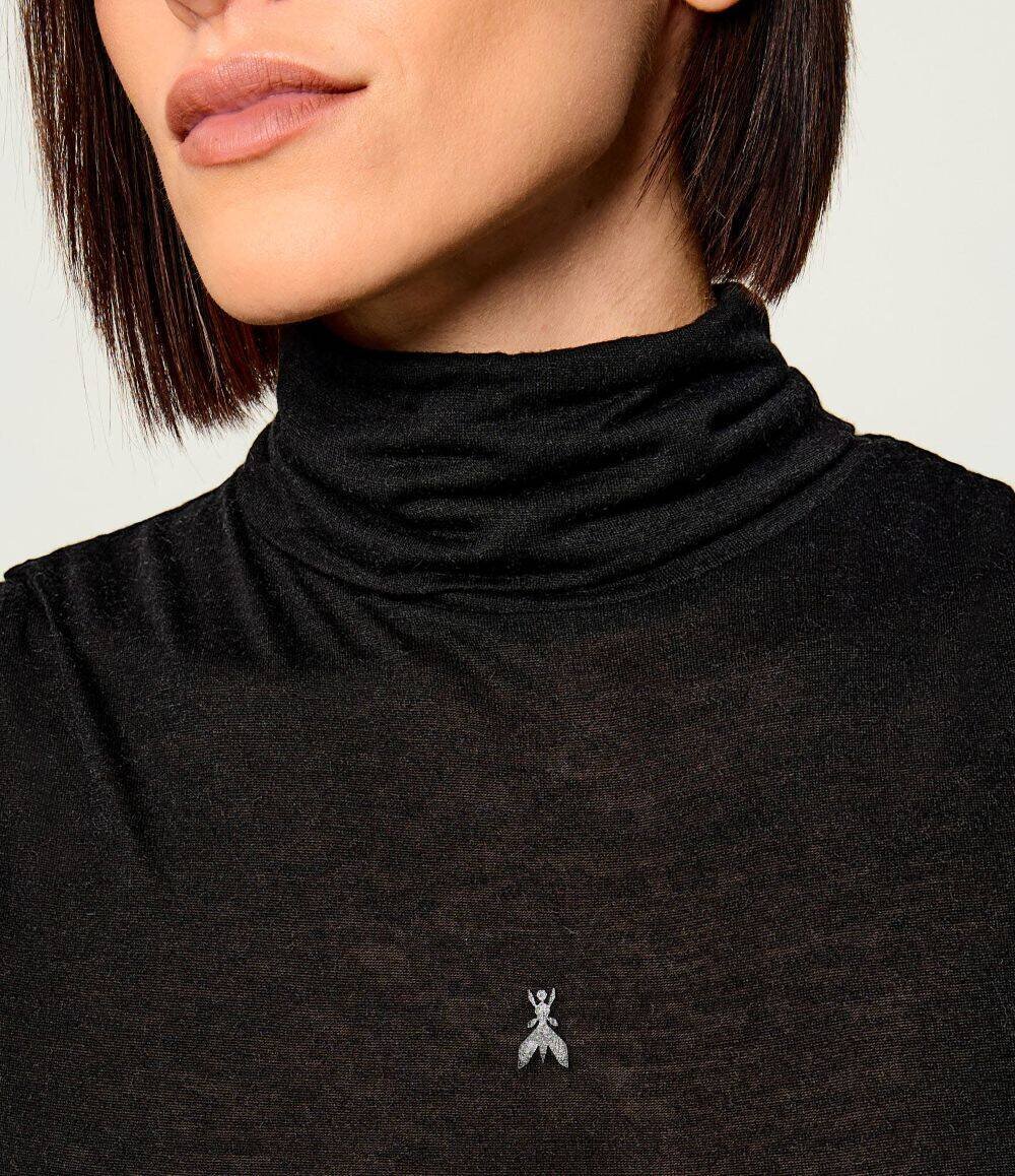 Patrizia Pepe Top | Slim Fit | cu adaos de mătase și cașmir