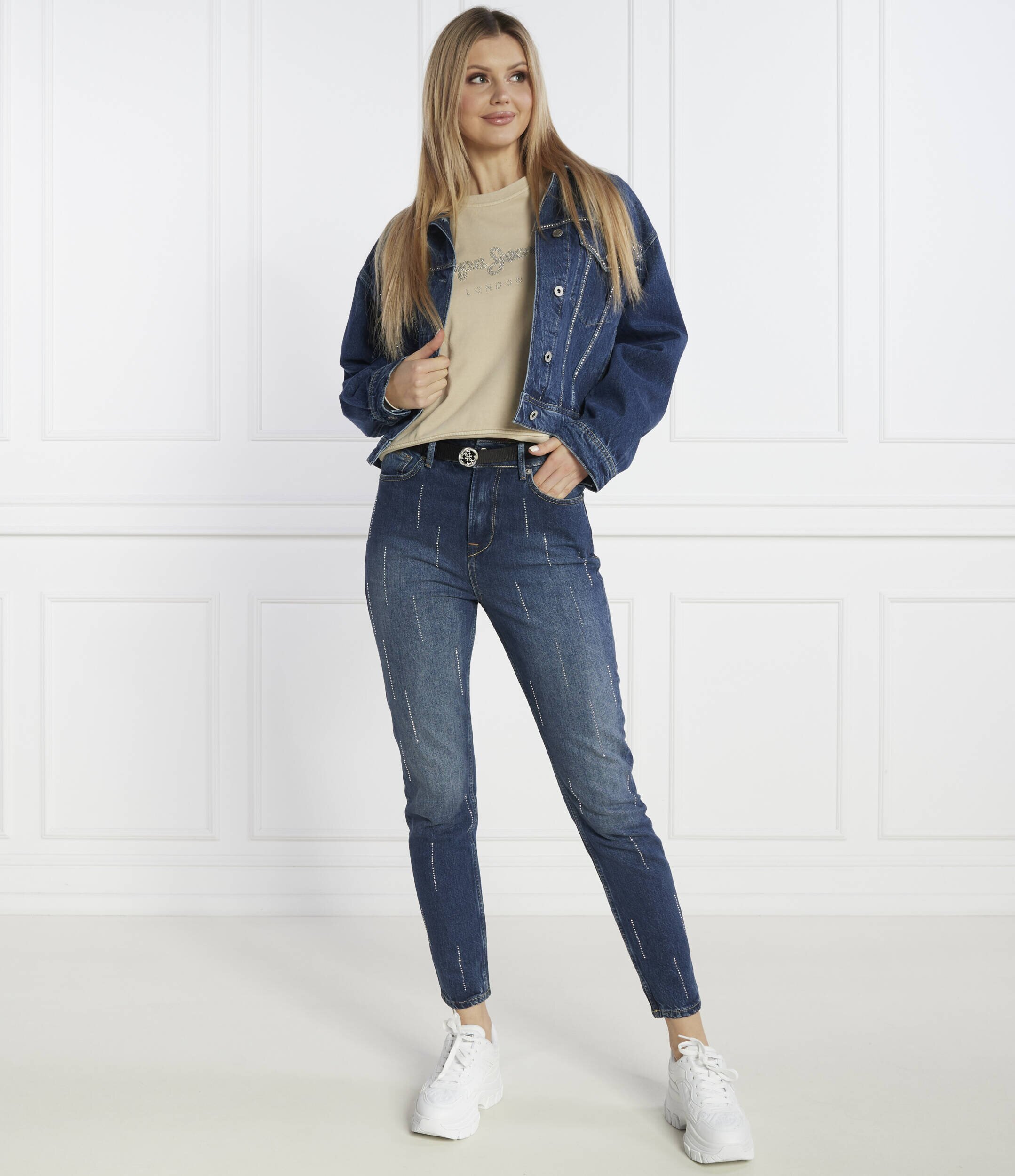 Pepe Jeans London Blugi UHW SPARKLE | Tapered