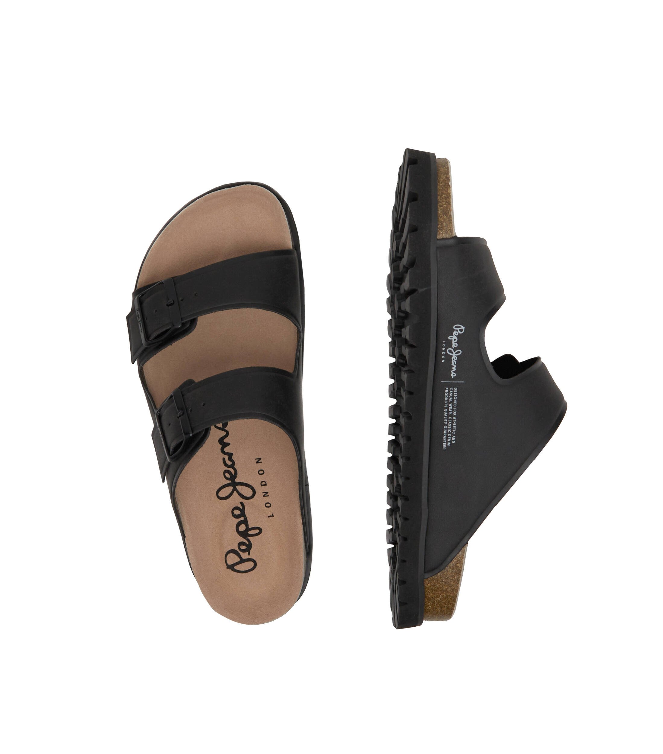 Pepe Jeans London Șlapi URBAN SANDAL BASIC EMBOED cu adaos de piele