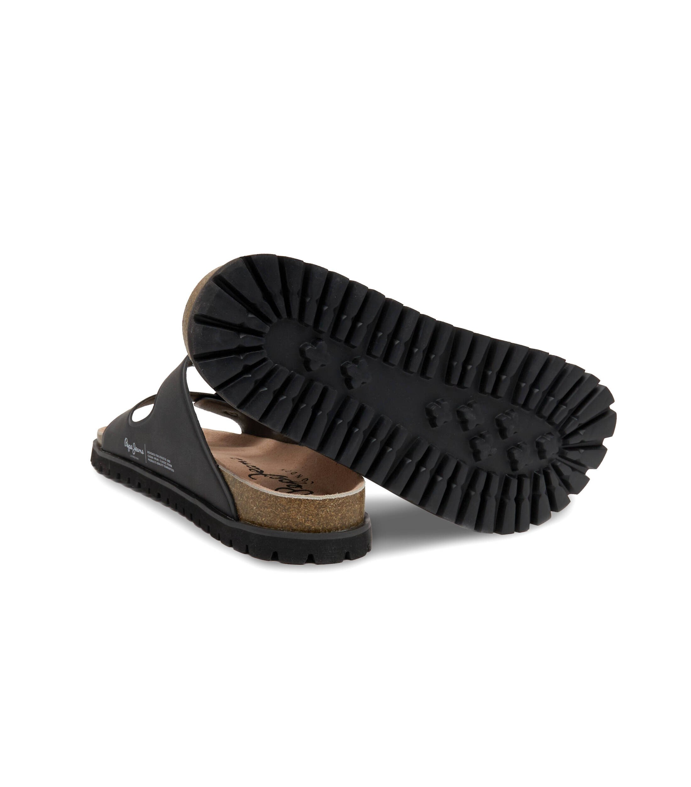 Pepe Jeans London Șlapi URBAN SANDAL BASIC EMBOED cu adaos de piele
