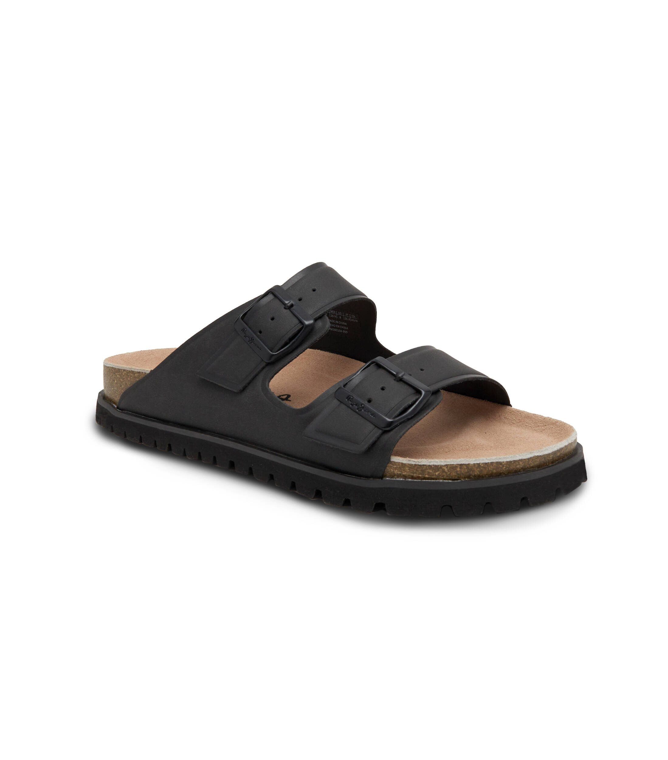 Pepe Jeans London Șlapi URBAN SANDAL BASIC EMBOED cu adaos de piele