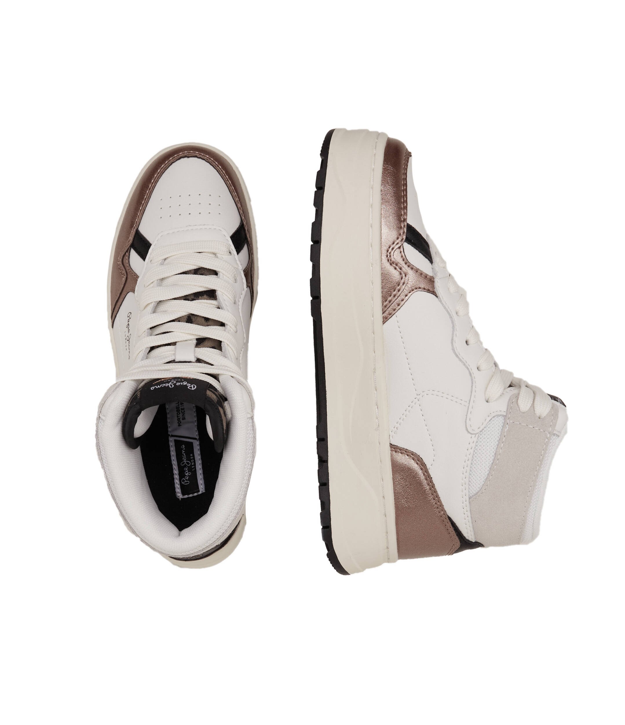Pepe Jeans London Sneakers Kore Basket cu adaos de piele