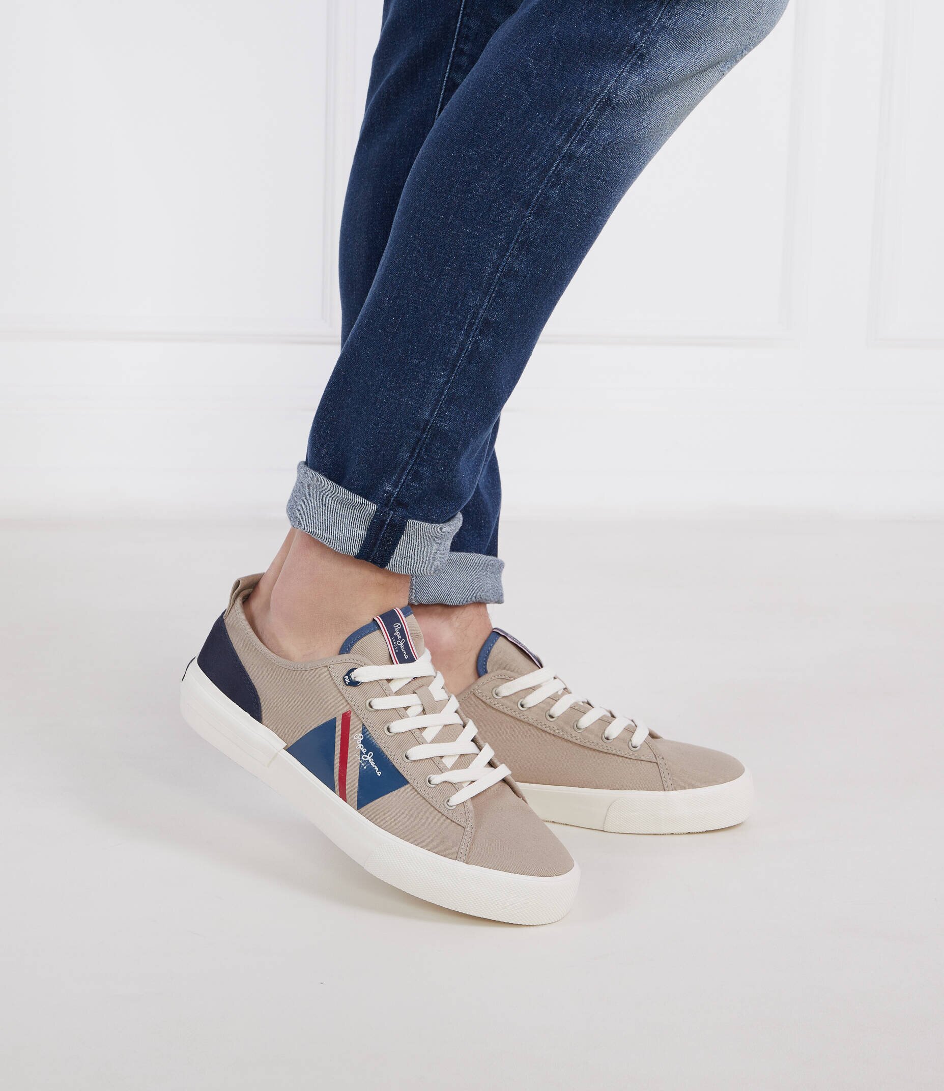Pepe Jeans London Teniși ALLEN FLAG cu adaos de piele