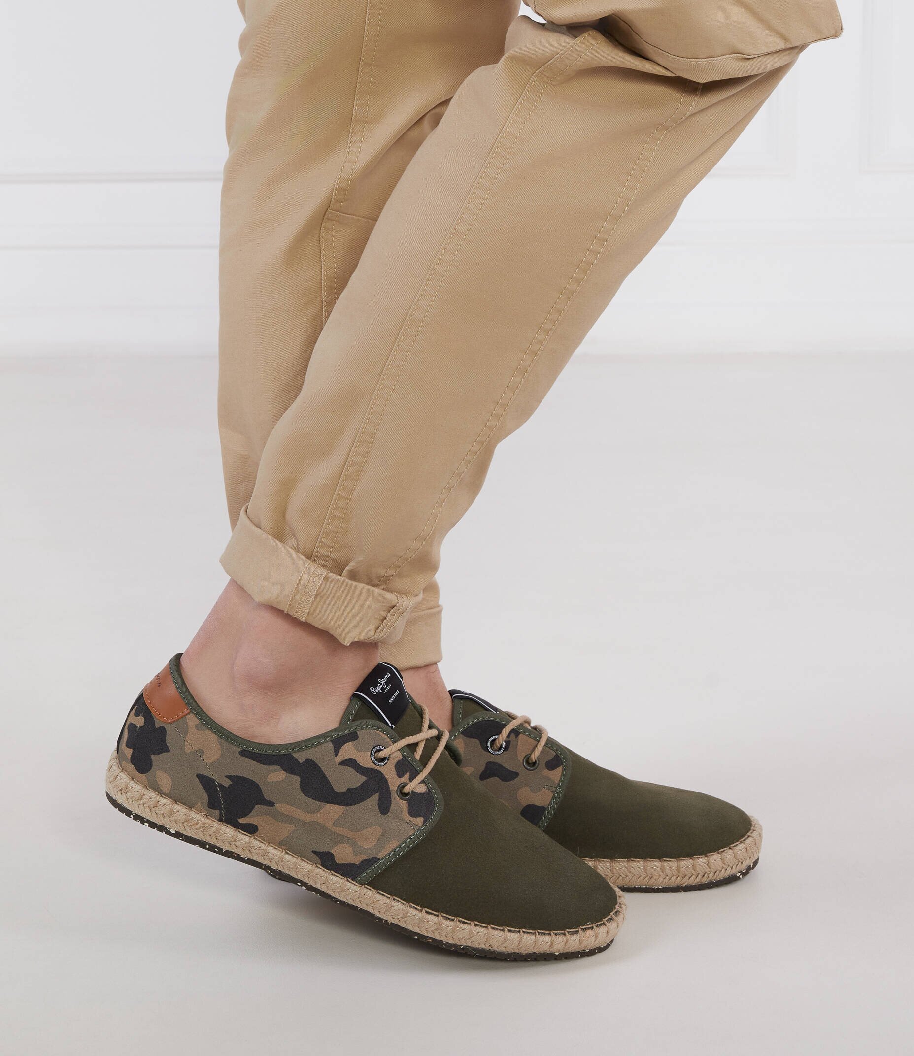 Pepe Jeans London Teniși TOURIST CLAIC CAMO cu adaos de piele