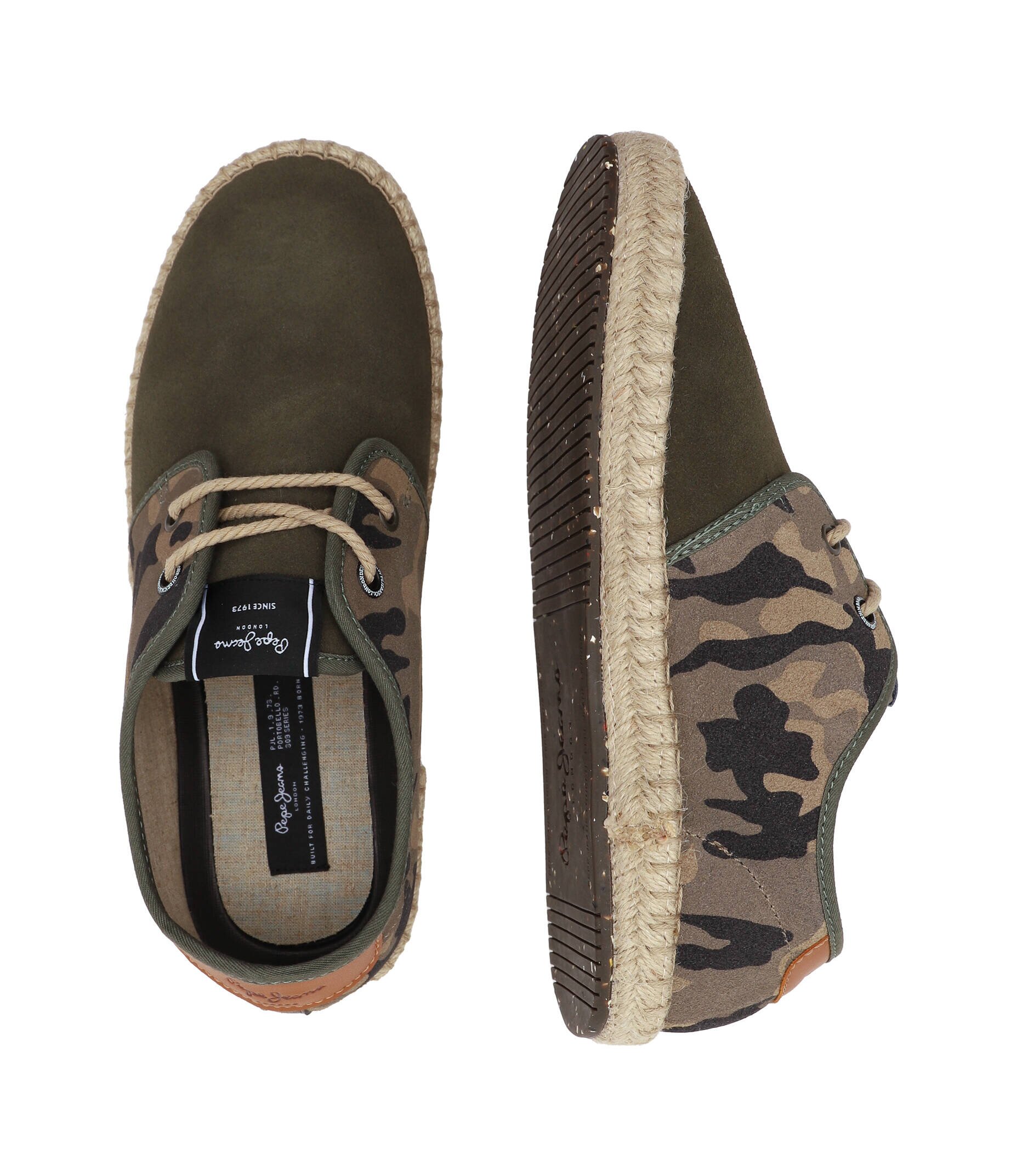 Pepe Jeans London Teniși TOURIST CLAIC CAMO cu adaos de piele