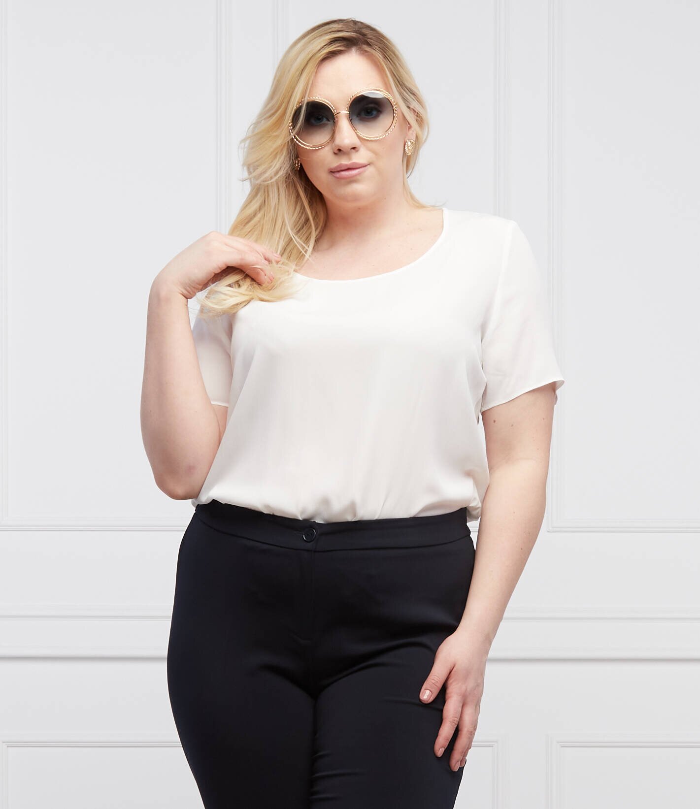 PERSONA BY MARINA RINALDI Bluză BELLA Plus size| Regular Fit | cu adaos de mătase