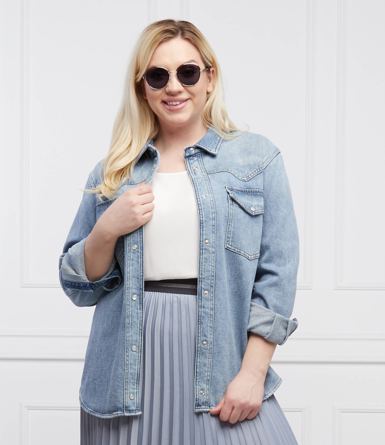 PERSONA BY MARINA RINALDI Cămașă FARRO Plus size | Regular Fit | denim