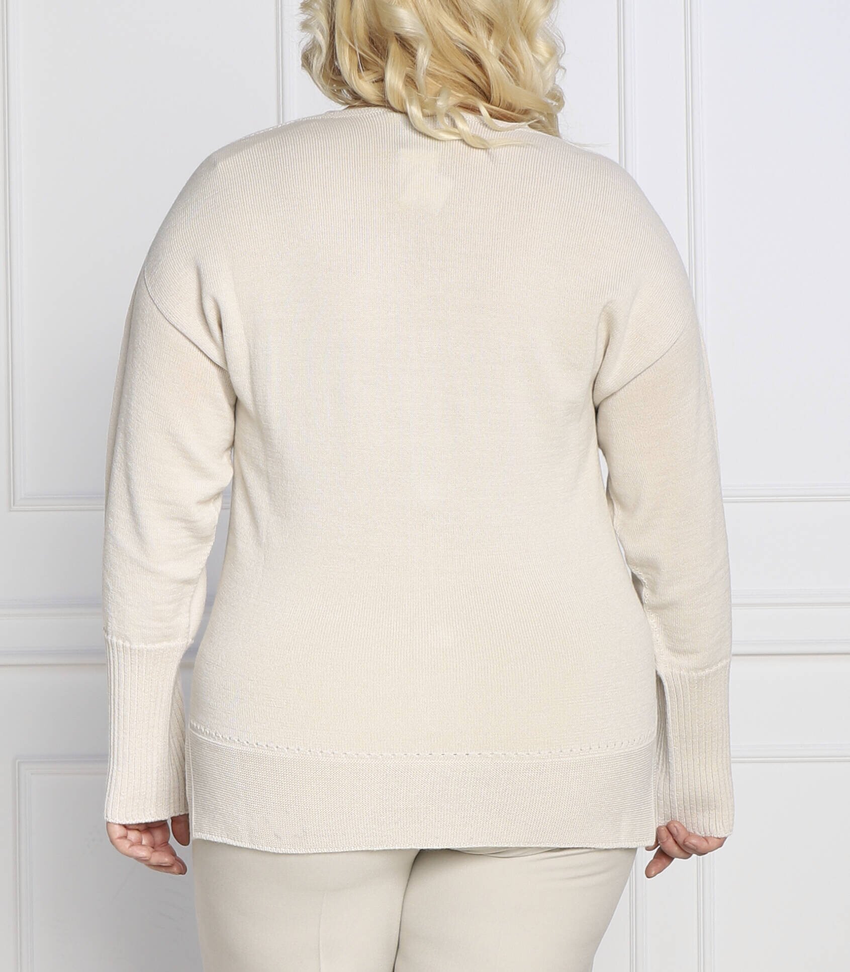 PERSONA BY MARINA RINALDI Cardigan MOKA plus size | Regular Fit cu adaos de lână