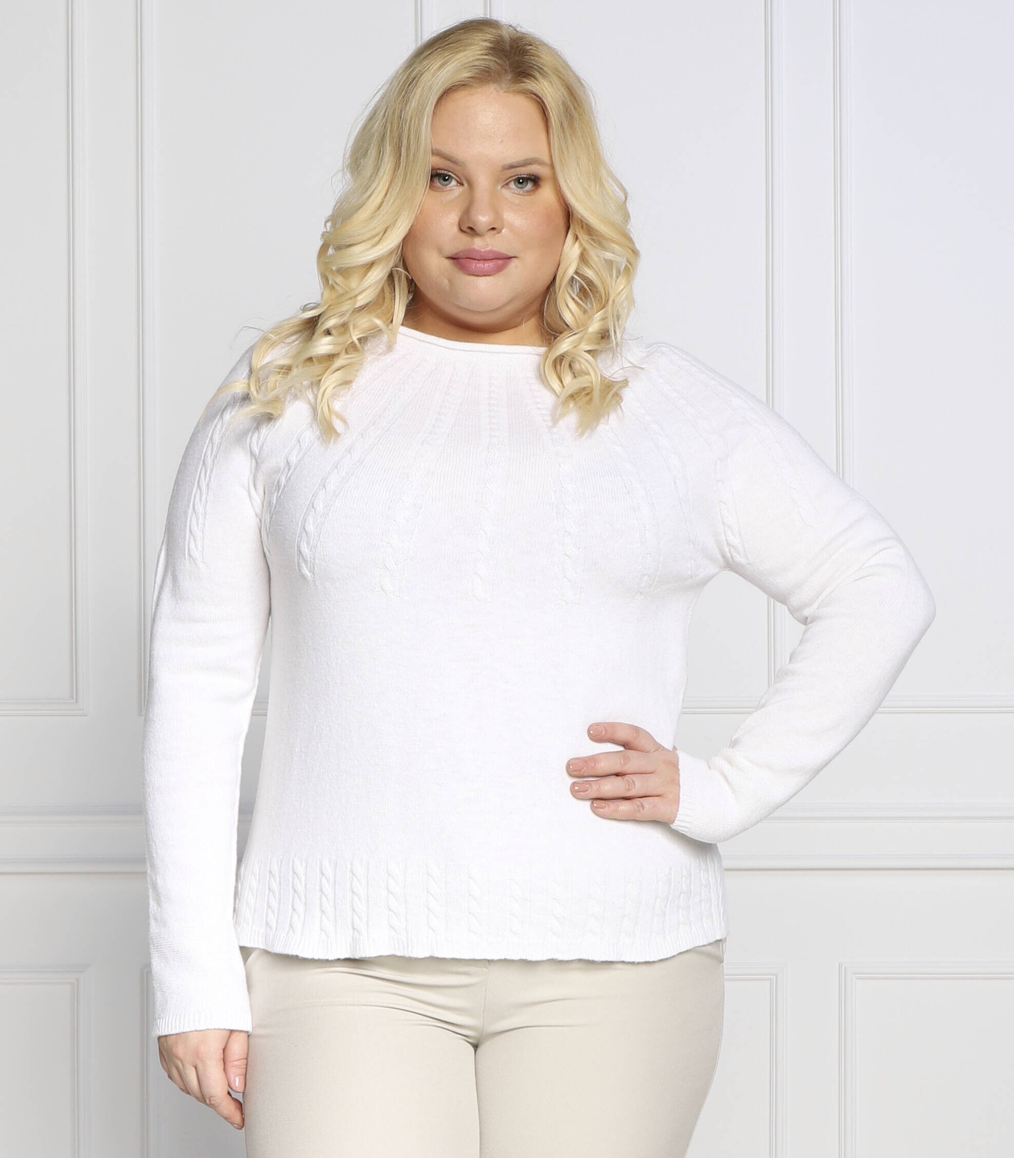 PERSONA BY MARINA RINALDI Pulover AIRONE plus size | Regular Fit cu adaos de lână și cașmir
