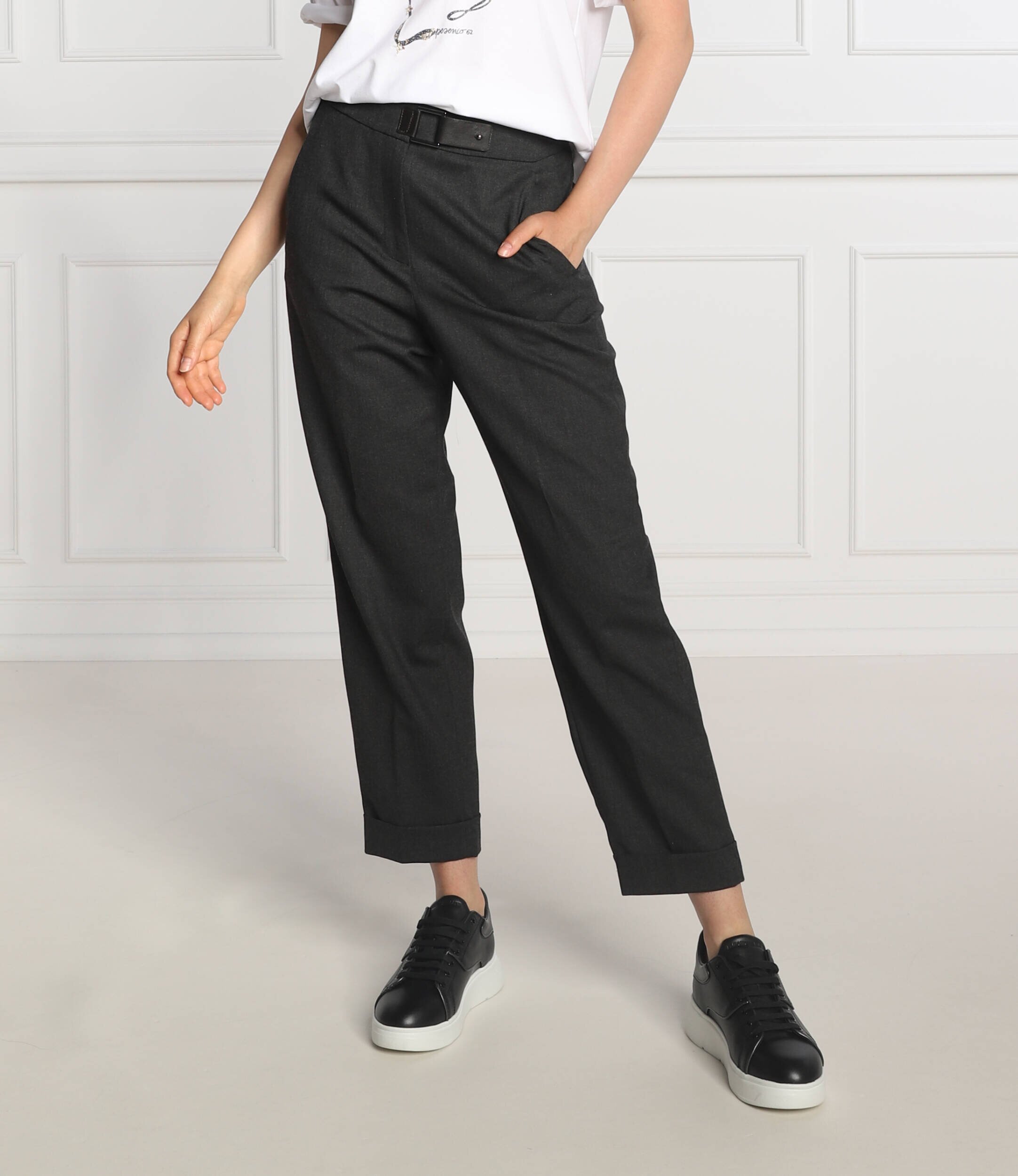 Peserico De lână pantaloni | carrot fit