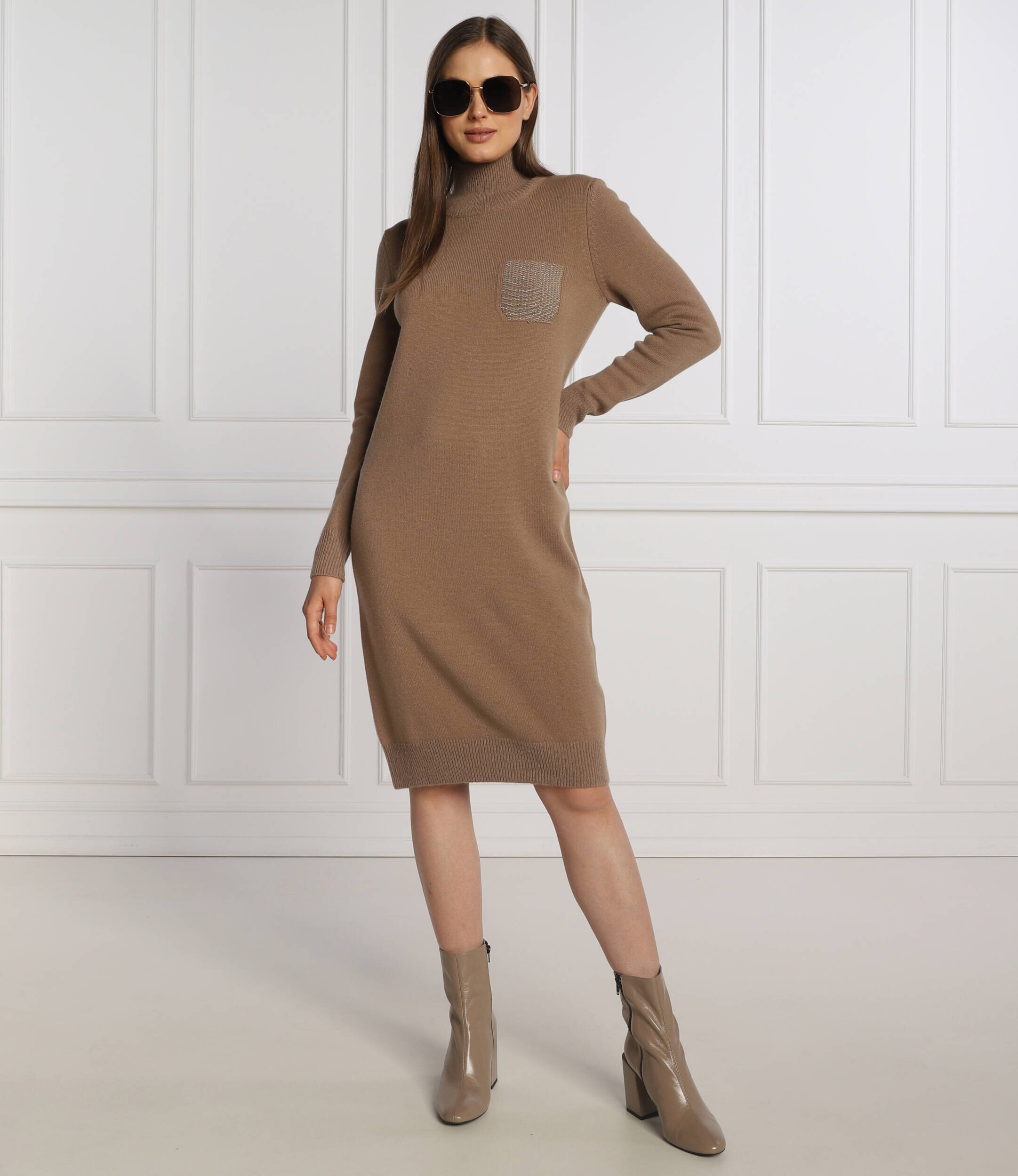 Peserico De lână rochie cu adaos de mătase